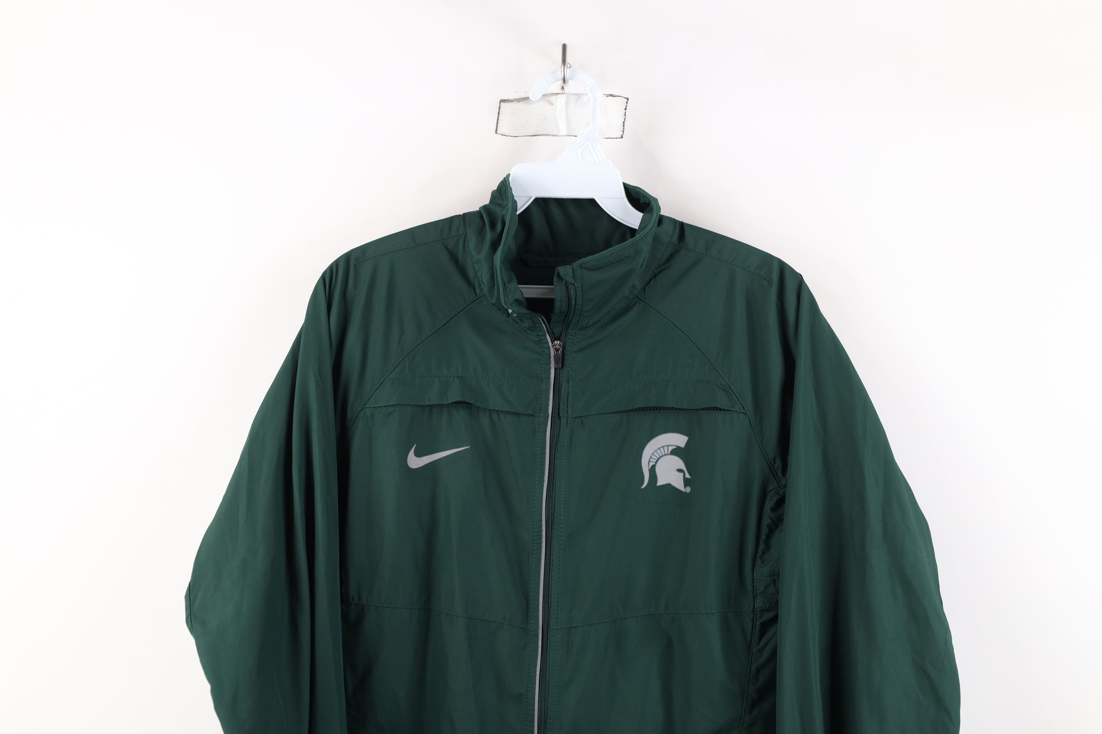 Nike × Vintage Nike Michigan State University Windbreaker Jacket Green Size S / US 4 / IT 40 - 2 Thumbnail