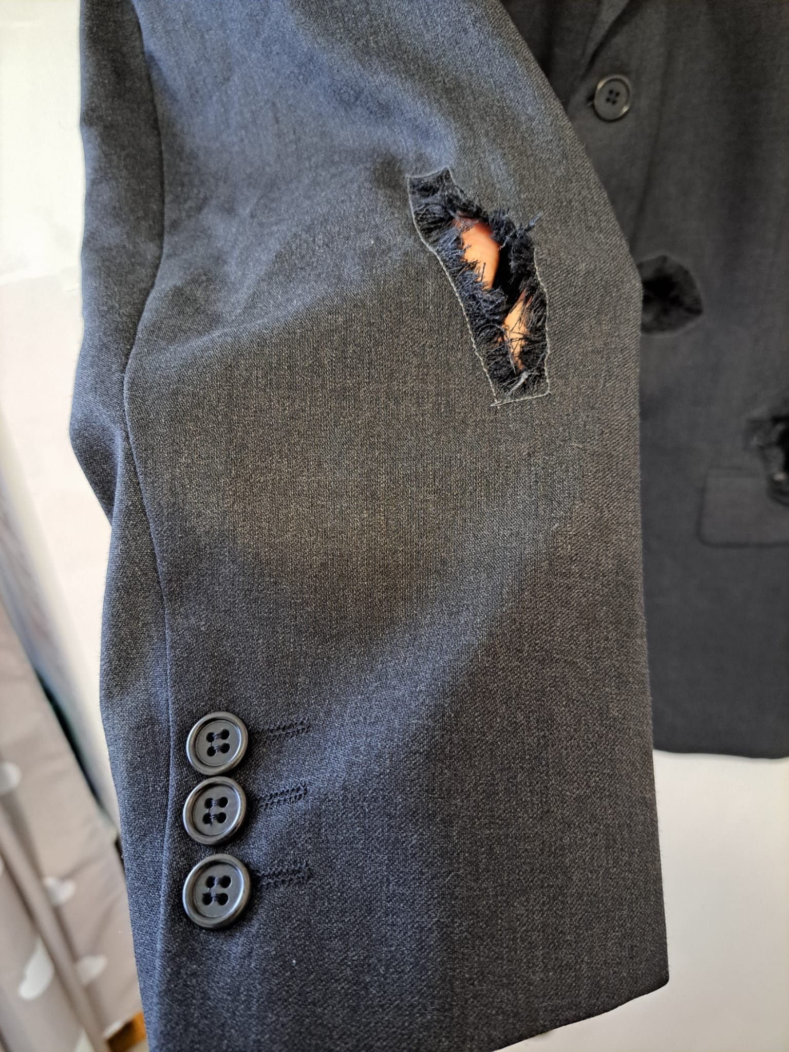 Balmain Balmain Paris vintage custom suit jacket blazer, destroyed Size 42R - 8 Thumbnail