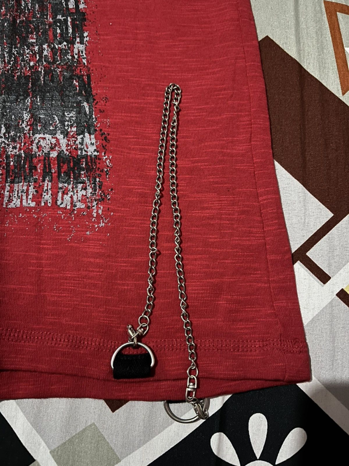 Japanese Brand × Vintage Vintage Dangerous Warning Design Punk Poem And Chains LS Size US L / EU 52-54 / 3 - 8 Thumbnail