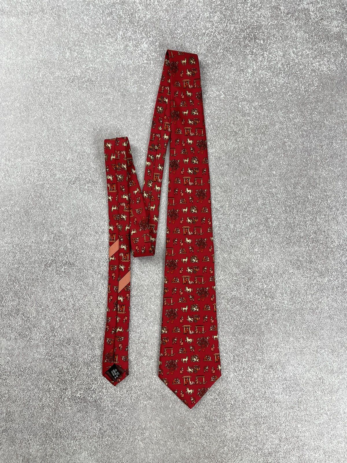 Salvatore Ferragamo × Vintage Vintage Salvatore Ferragamo Printed Silk Tie Size ONE SIZE - 2 Thumbnail