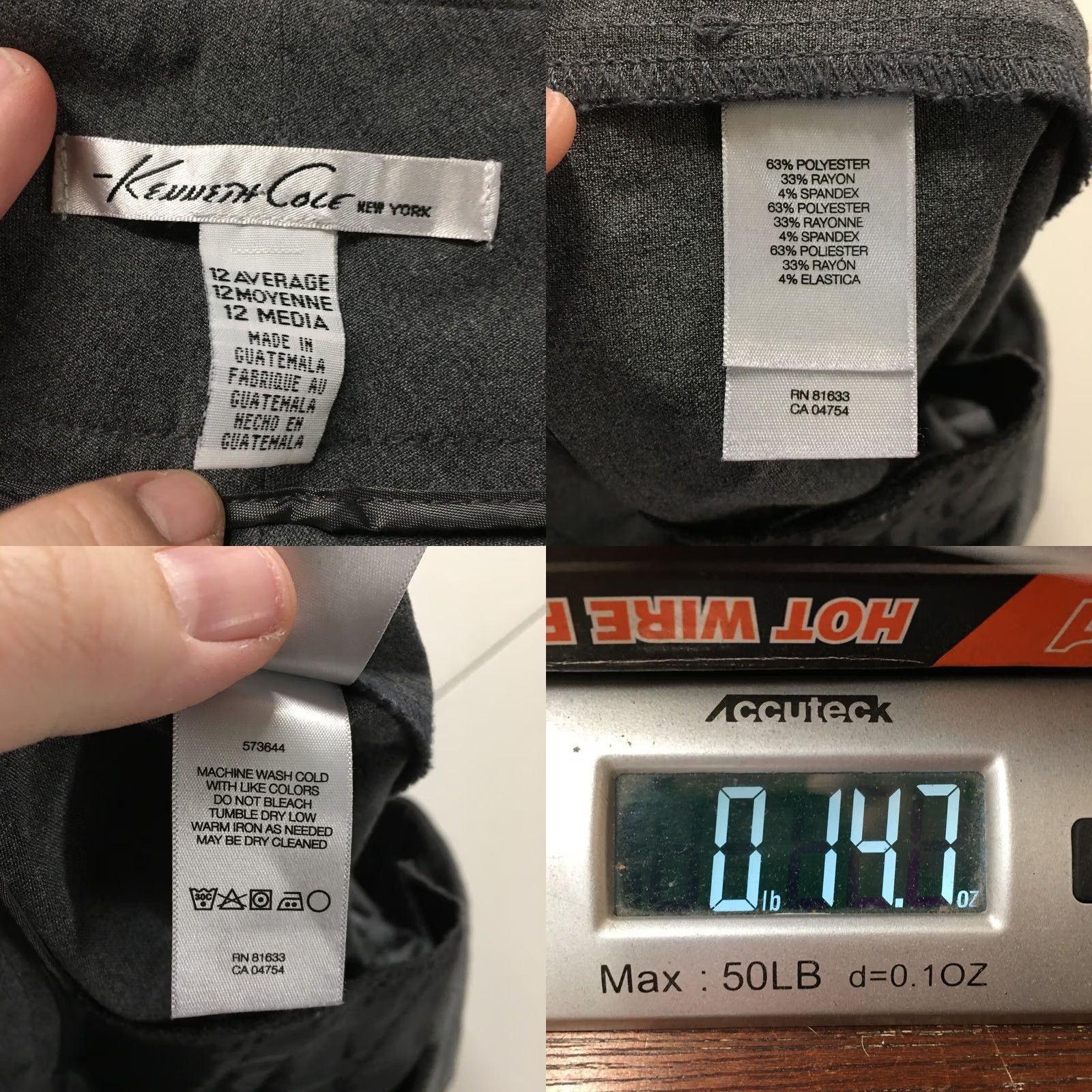 Kenneth Cole Kenneth Cole Dress Pants Womens 12 Gray Hi-Rise Bootcut Trouser Casual Dressy Formal Size 34" / US 12 / IT 48 - 10 Thumbnail