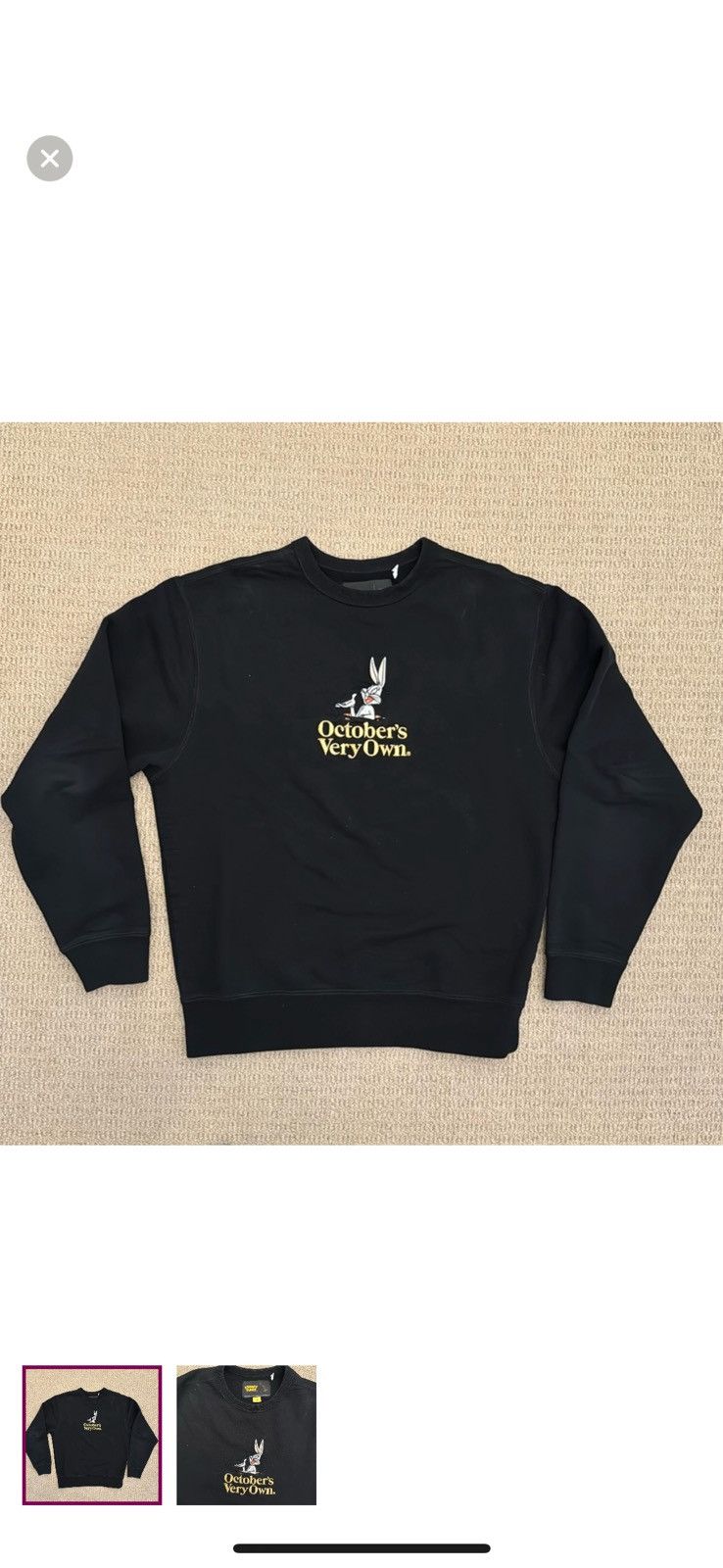 image of Ovo X Looney Tunes Crewneck in Black, Men's (Size Small)