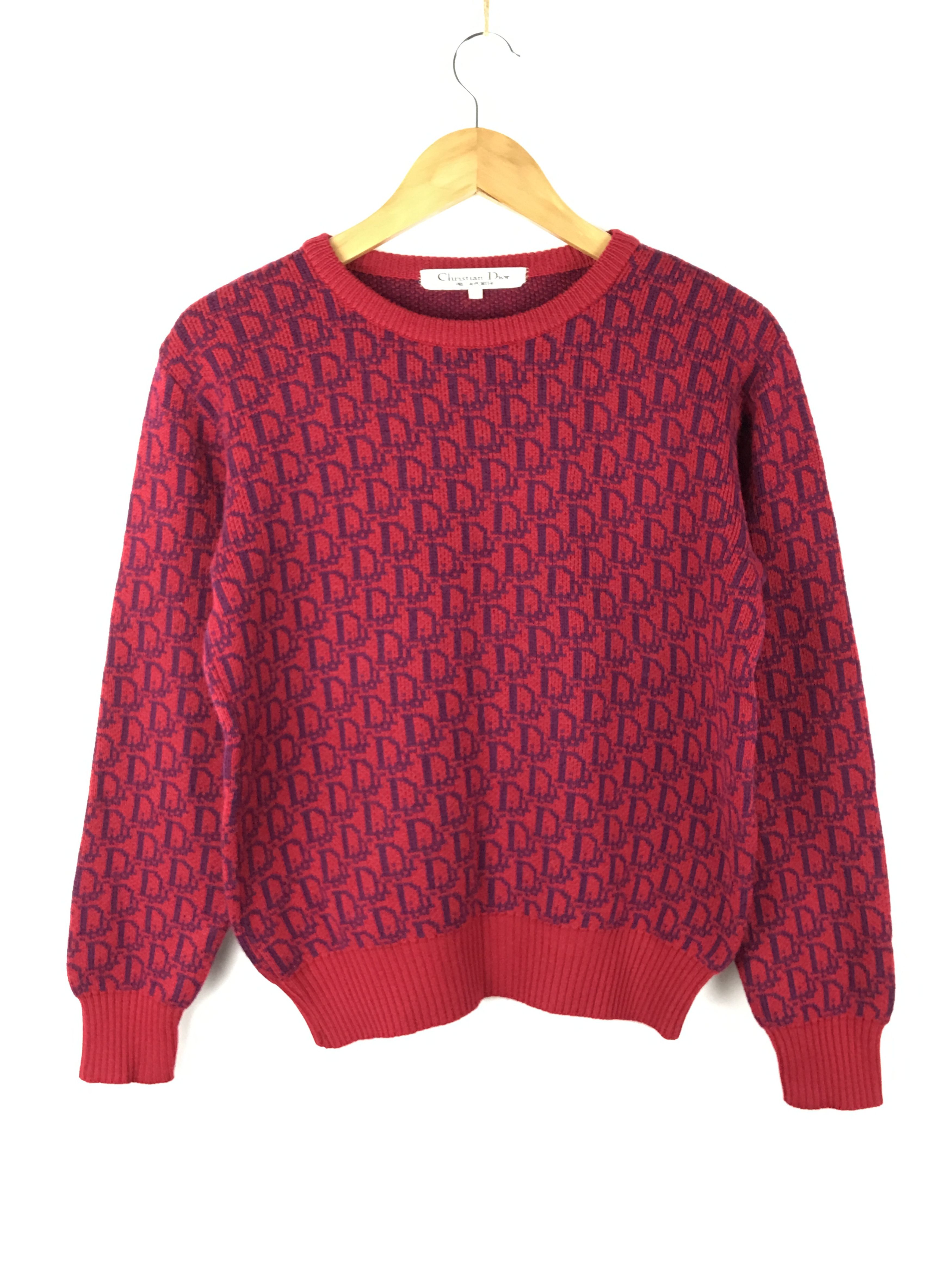 Designer Vintage Christian Dior Knit Jumper Sweater Trotter Monogram