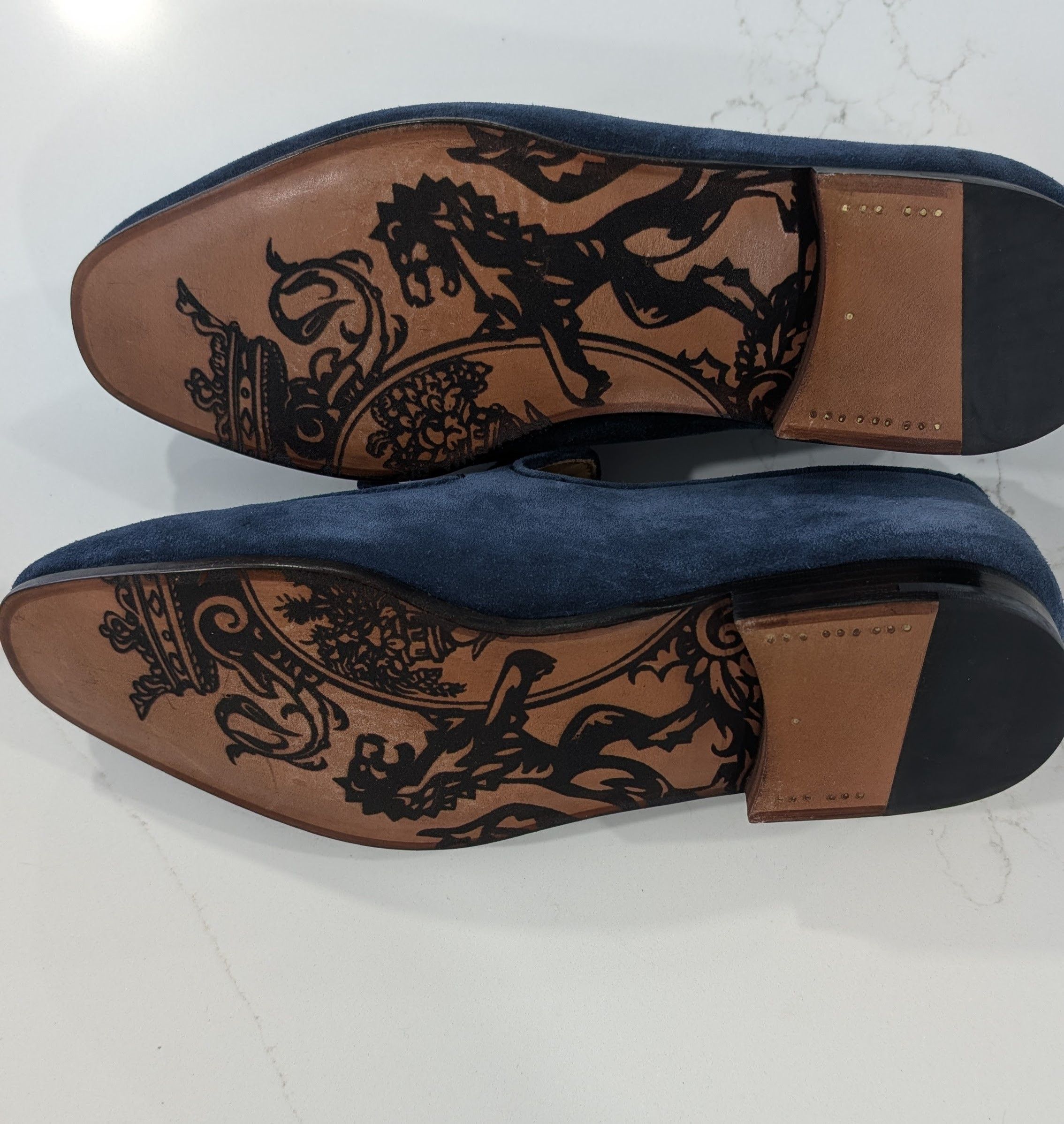 Other Paolo Scafora Art 740 Blue Suede Slip On Loafer Mens Size 10 Size US 10 / EU 43 - 2 Thumbnail