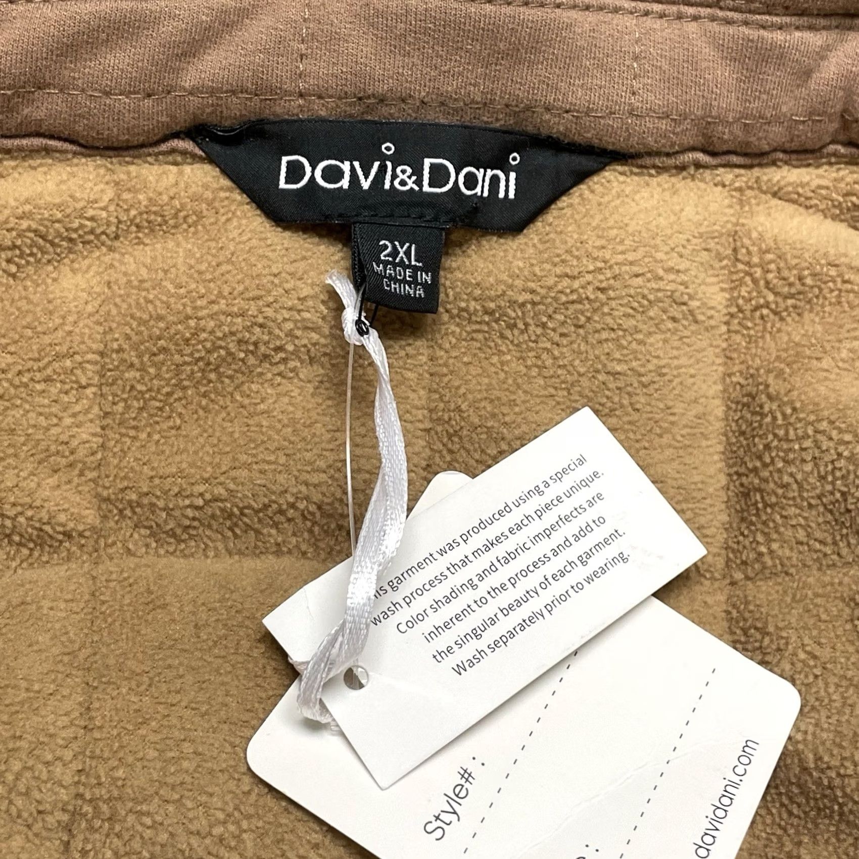 Vintage Davi & Dani Women Mocha Mineral Wash Quilted Pockets Shacket Jacket 2XL Size XXL / US 16-18 / IT 52-54 - 4 Thumbnail