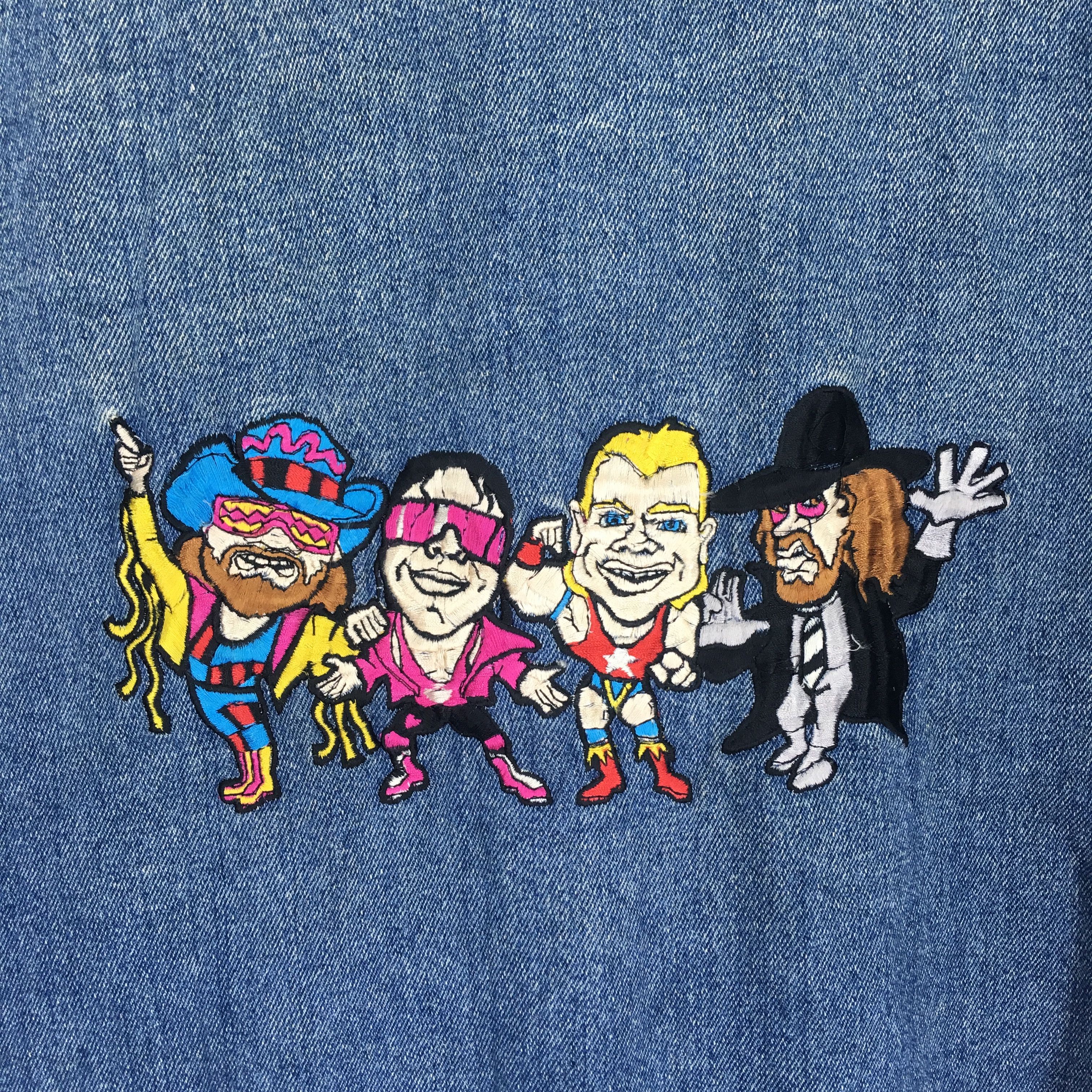 Vintage Vintage 1994 WWF Denim Jacket Featuring Bret hart Undertaker Size US L / EU 52-54 / 3 - 10 Thumbnail