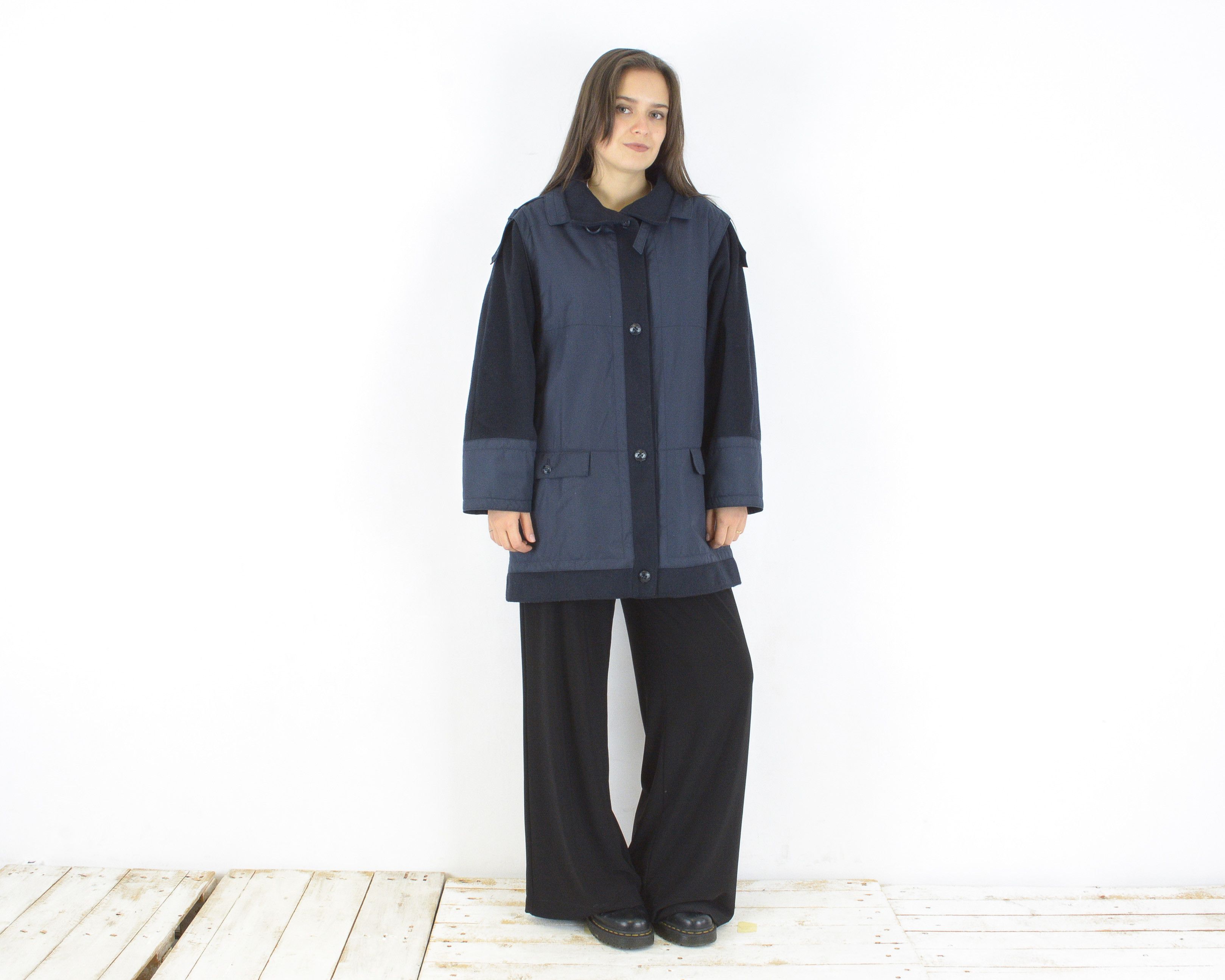 Vintage ORIGINAL LODEN L Wool Coat Winter Jacket Overcoat Padded Size L / US 10 / IT 46 - 2 Thumbnail
