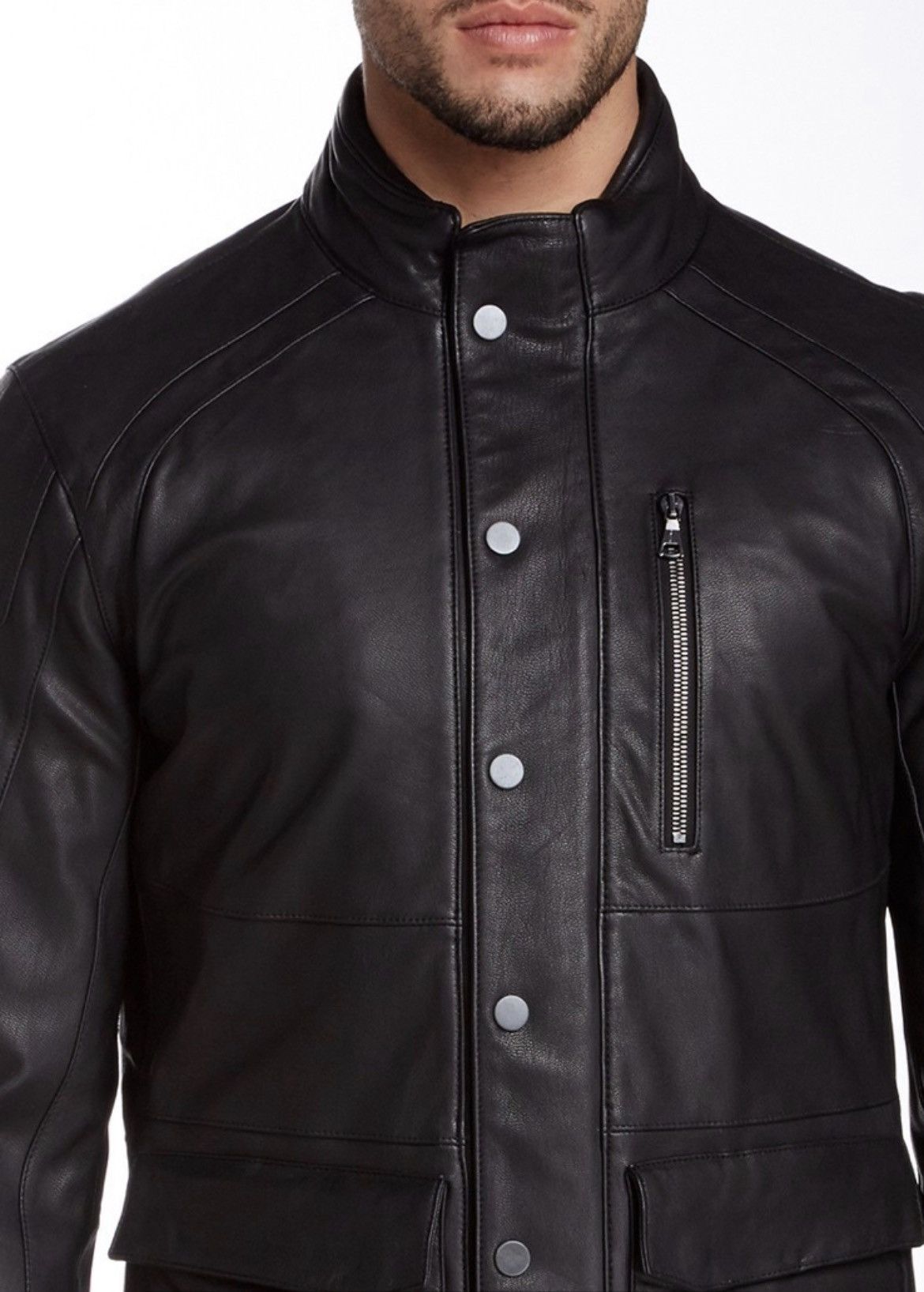 John Varvatos Leather Moto Size EU 54 USA 44 Size US L / EU 52-54 / 3 - 2 Thumbnail