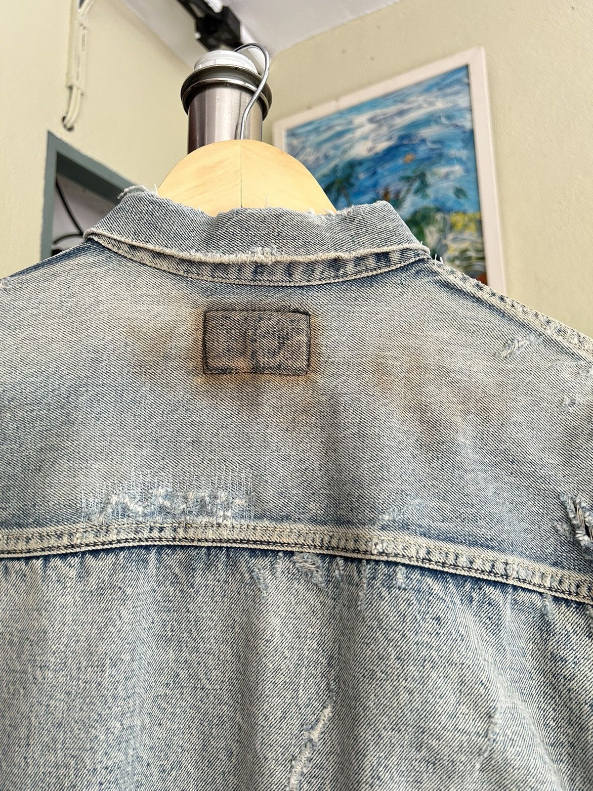 If Six Was Nine Wjk Distressed Denim Jacket Size US L / EU 52-54 / 3 - 8 Thumbnail