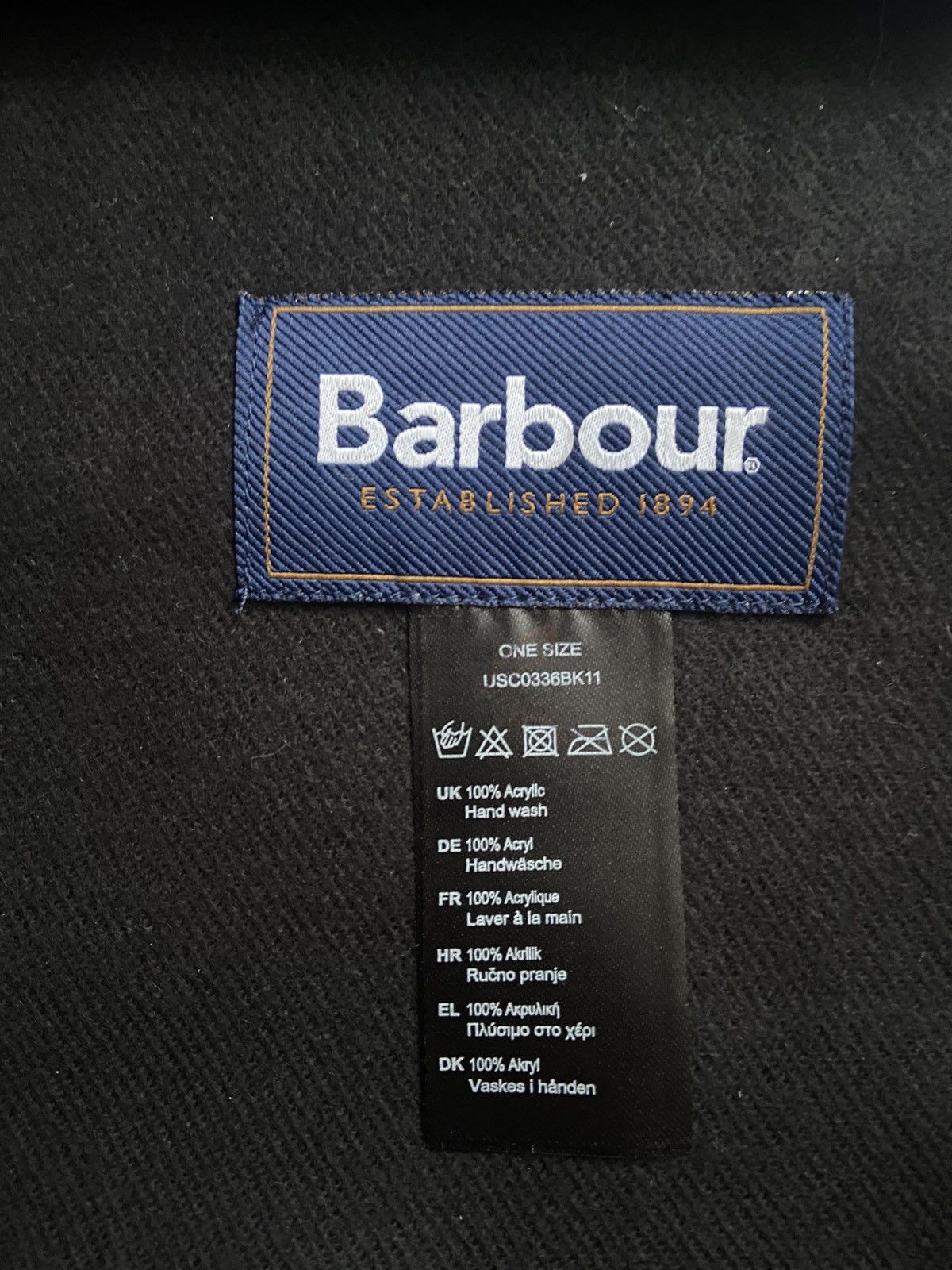 Barbour × Japanese Brand Barbour Acrylic dark scarf embroidered logo Size ONE SIZE - 5 Thumbnail