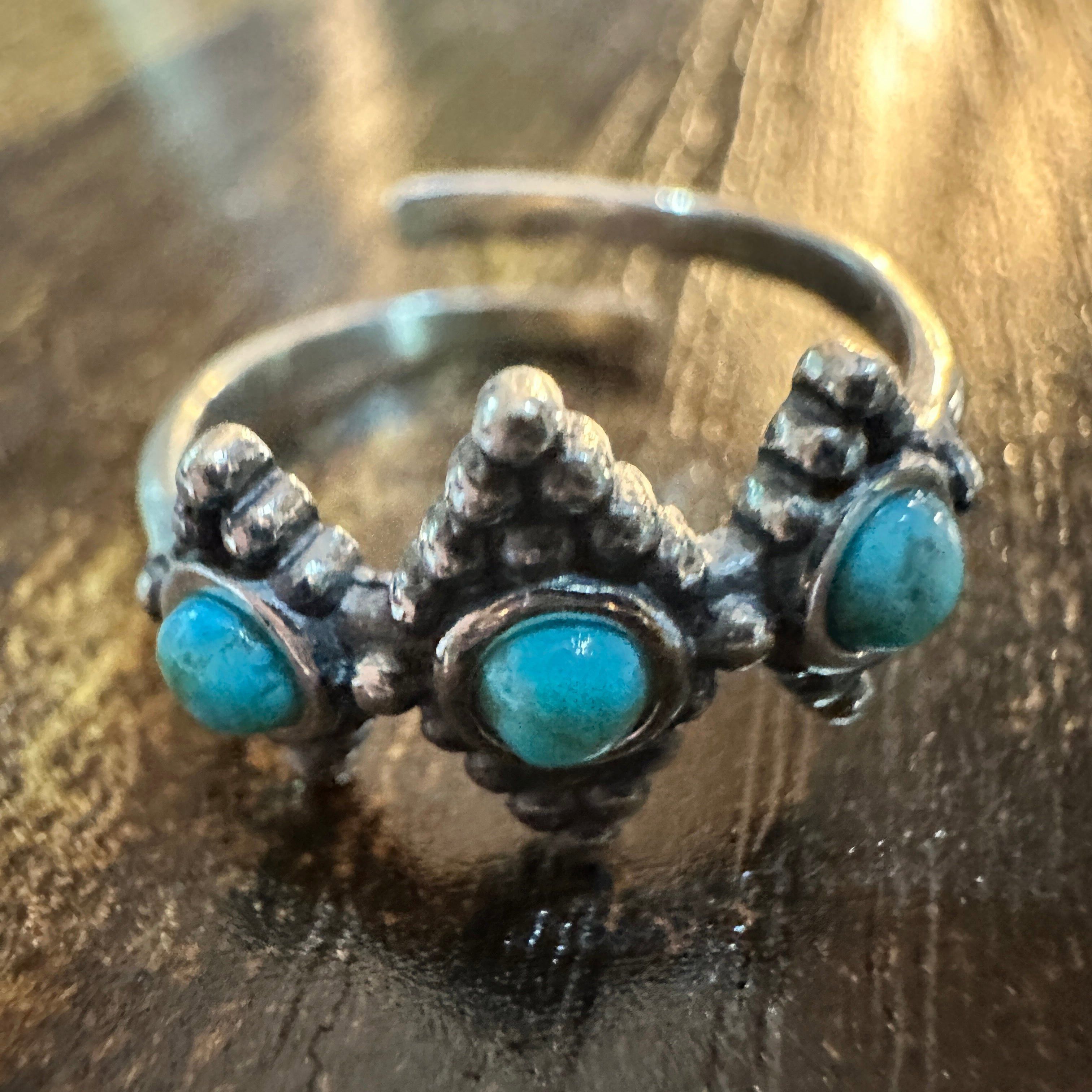 Other Boho Native American Turquoise Treasures: Adjustable Sterlin Size ONE SIZE - 7 Thumbnail