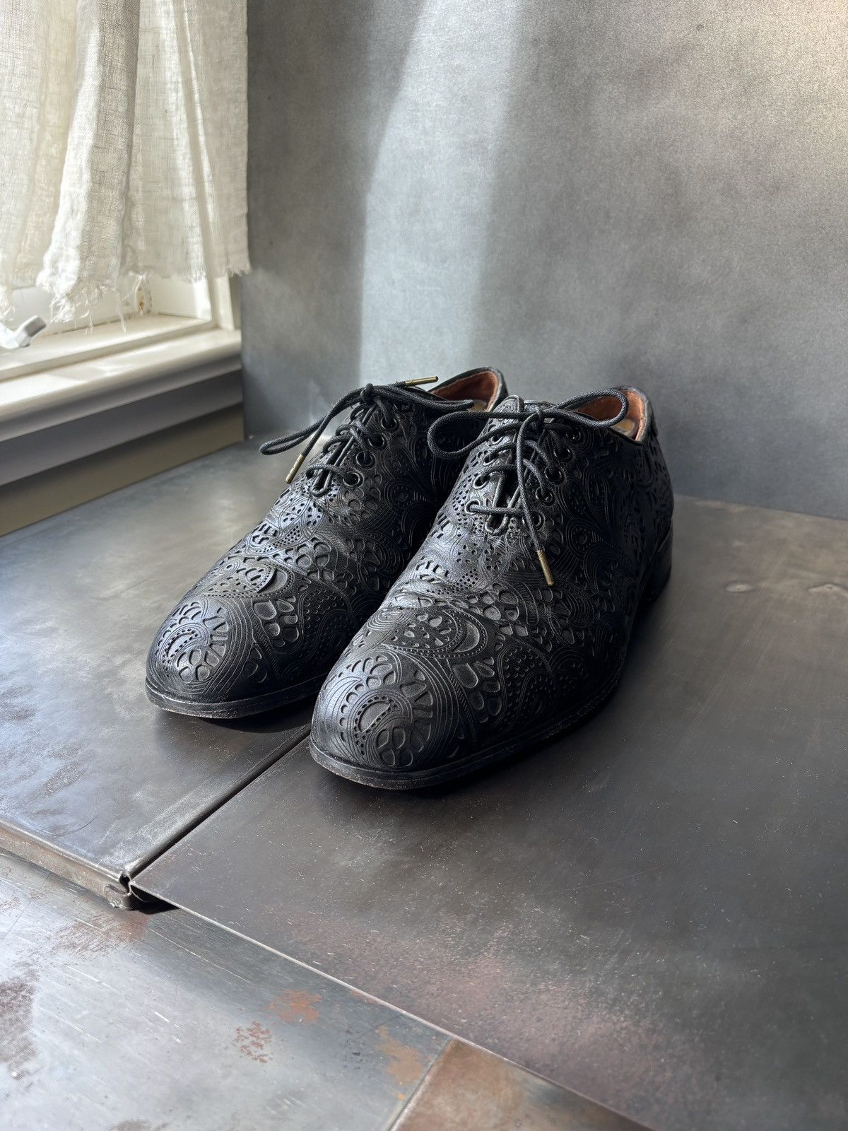 Duckie Brown × Florsheim Florsheim by Duckie Brown Tooled Leather Dress Shoes Oxfords Size US 9.5 / EU 42-43 - 4 Thumbnail
