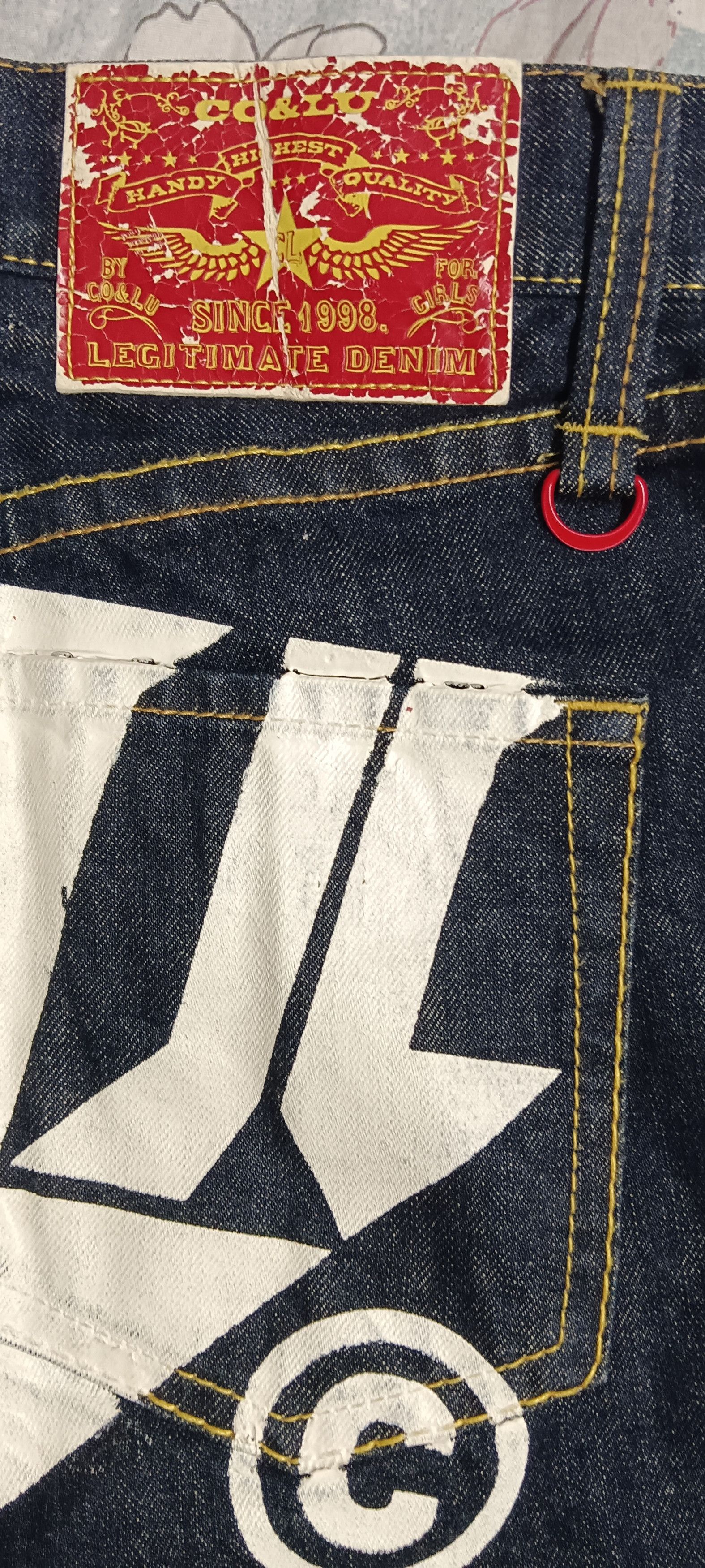 Edition Japan Co&Lu Big Iconic Logo Printed Blue Denim Size US 31 - 10 Thumbnail