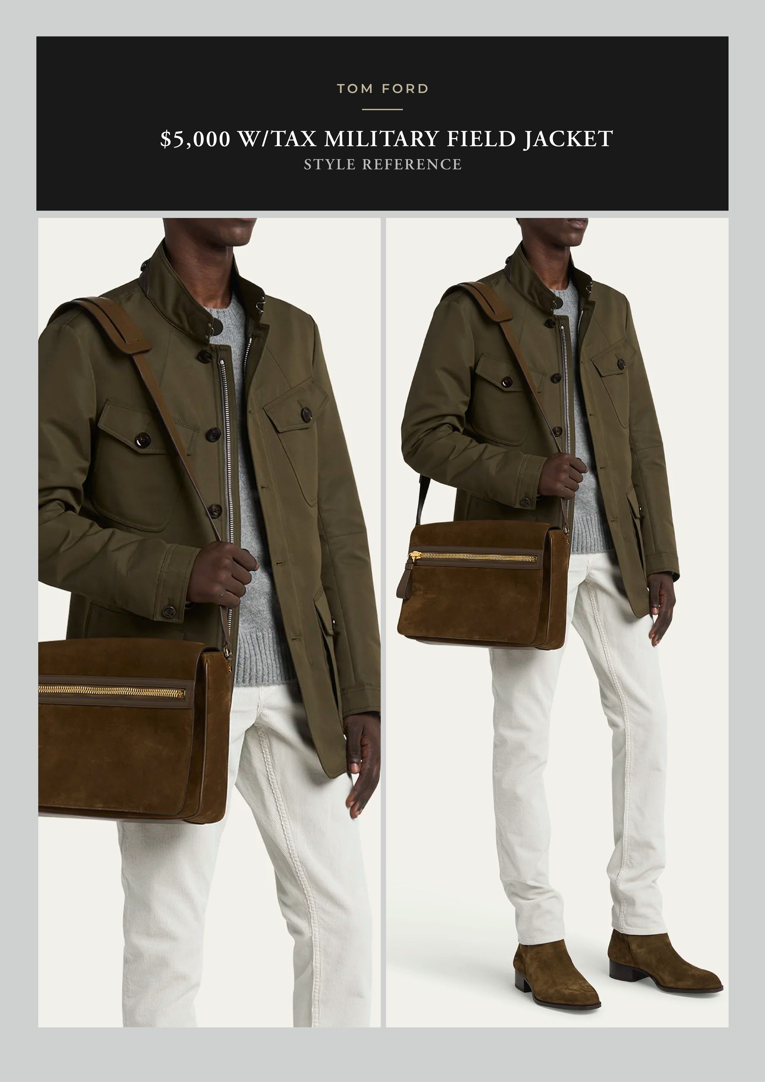 Tom Ford Ultimate New $5K w/tax Coveted Leather Accents Field Jacket Size US L / EU 52-54 / 3 - 5 Thumbnail