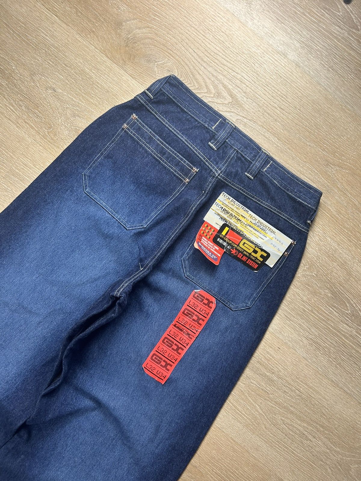 image of Jnco x Vintage Y2K Gx Systems Baggy Jeans in Dark Blue, Men's (Size 34)