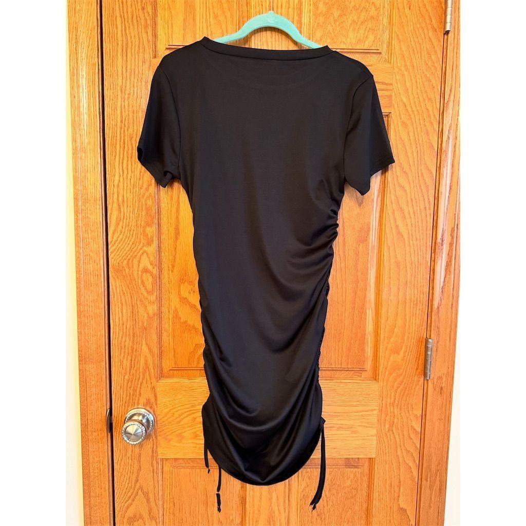 Shein SHEIN Women's Black Ruched Drawstring Bodycon Mini Dress Si Size M / US 6-8 / IT 42-44 - 2 Thumbnail