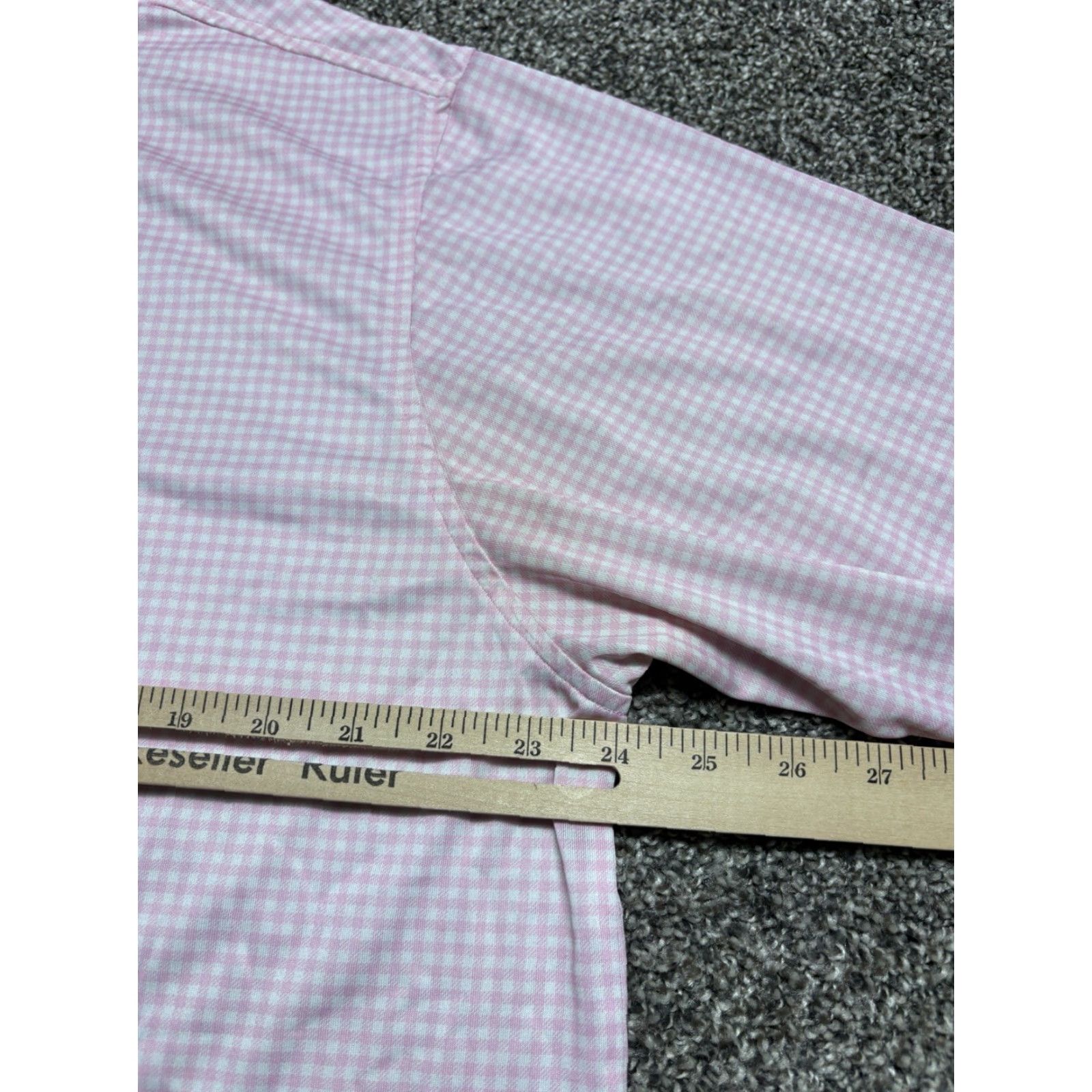 Vintage Donald Ross Polo Shirt Mens Large Pink Gingham Check Performance Golf Shirt Size US L / EU 52-54 / 3 - 4 Thumbnail