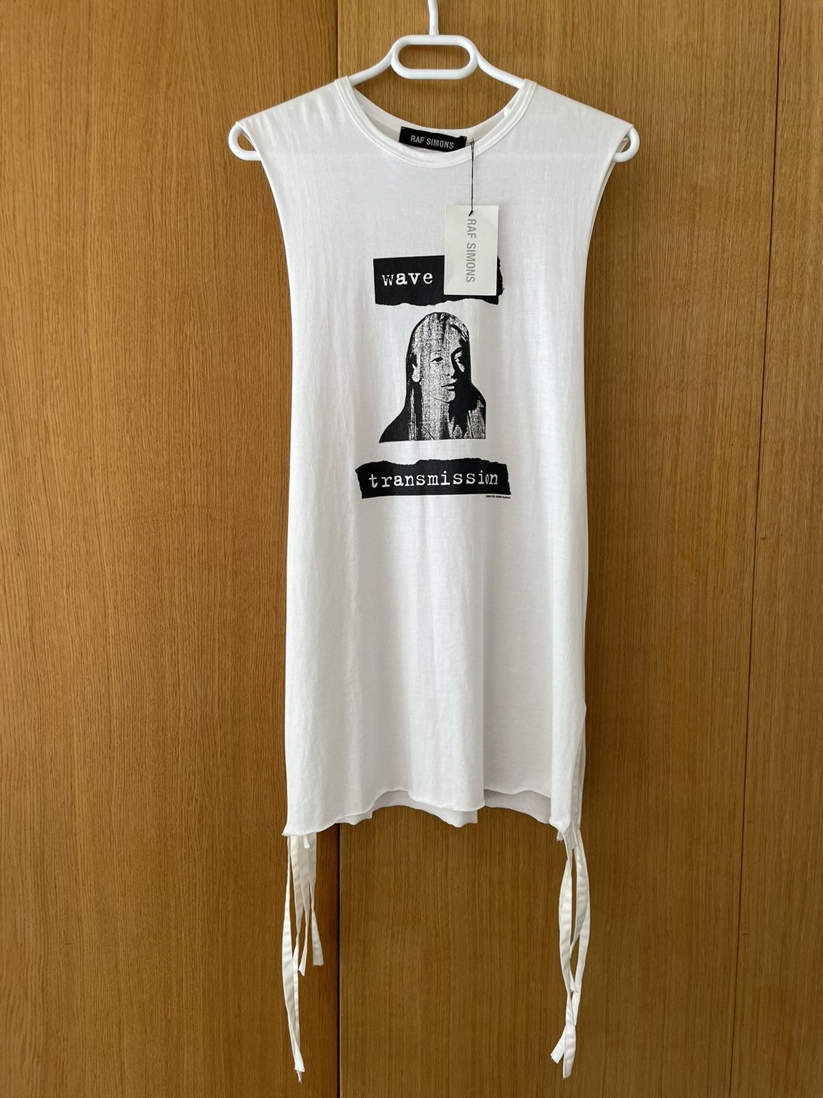 image of Raf Simons Ss2005 Wave Transmission Tie Top in White, Men's (Size Medium)