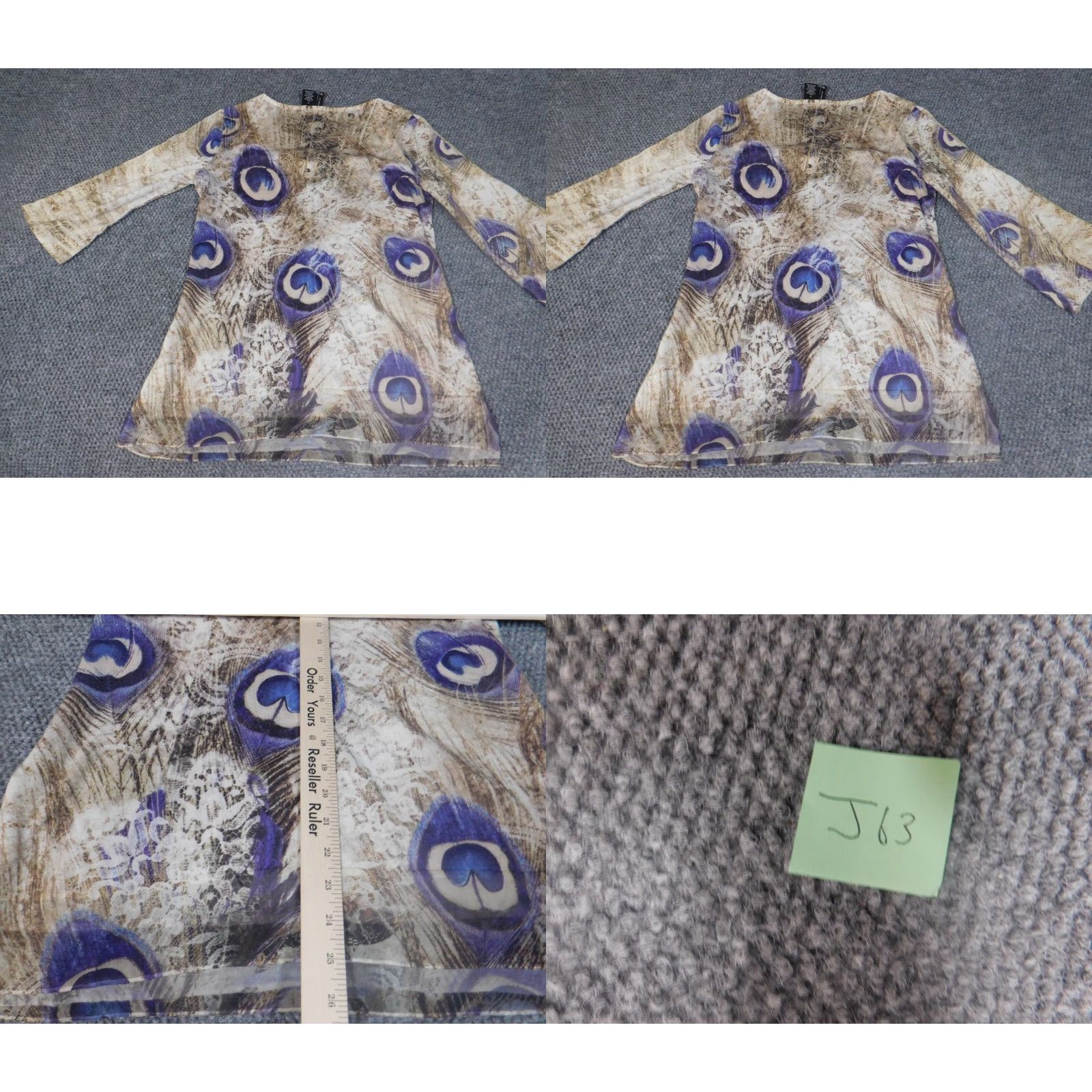 Vintage New Directions Blouse Shirt Womens Small Beige Floral Round Neck Long Sleeve Pullover Stretch Regular Casual Tee Size S / US 4 / IT 40 - 8 Thumbnail