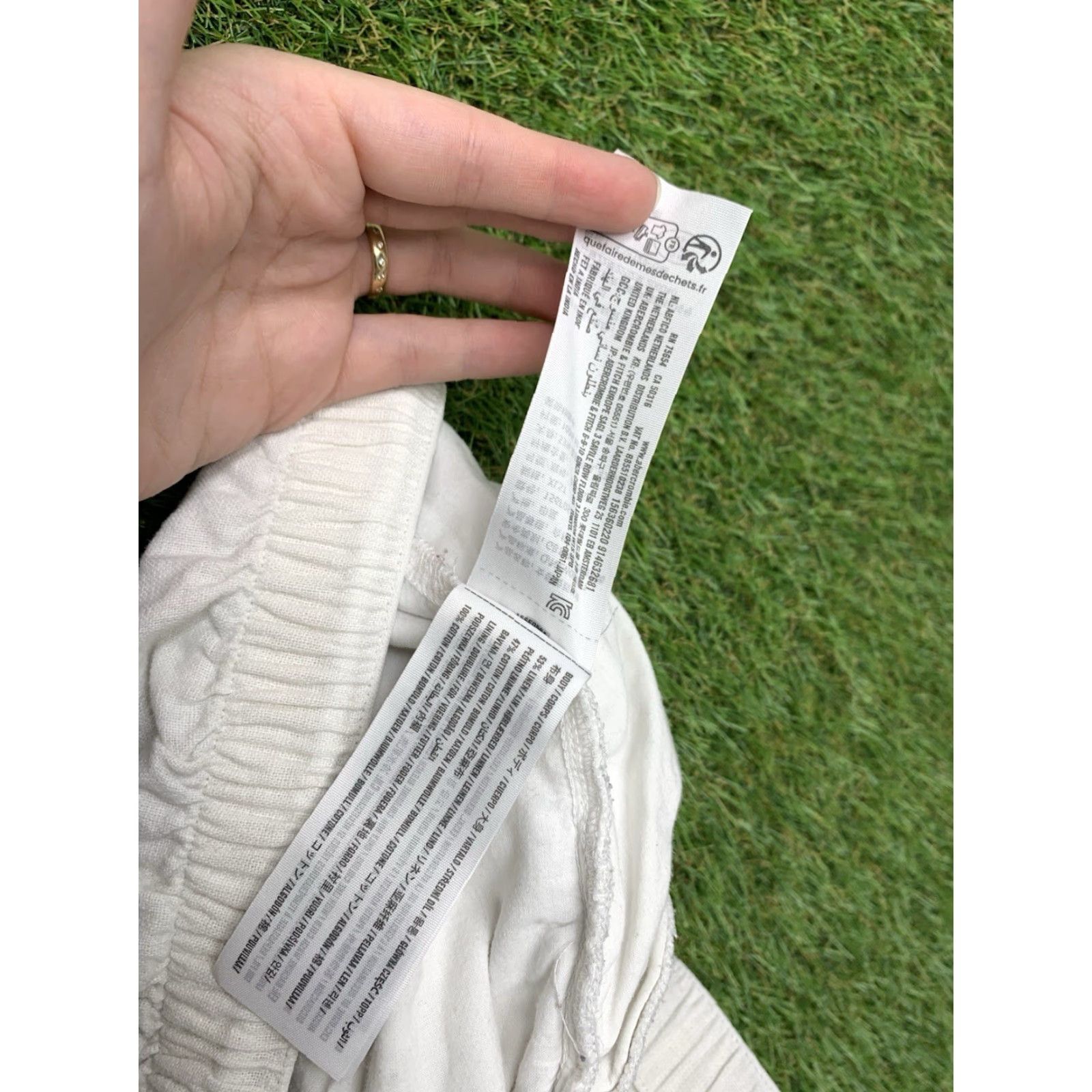 Abercrombie & Fitch VINTAGE Abercrombie & Fitch Pants Womens XL 34x25 White Wide Leg Trouser Linen Blend y2k Size 24" / US 00 / IT 34 - 3 Thumbnail