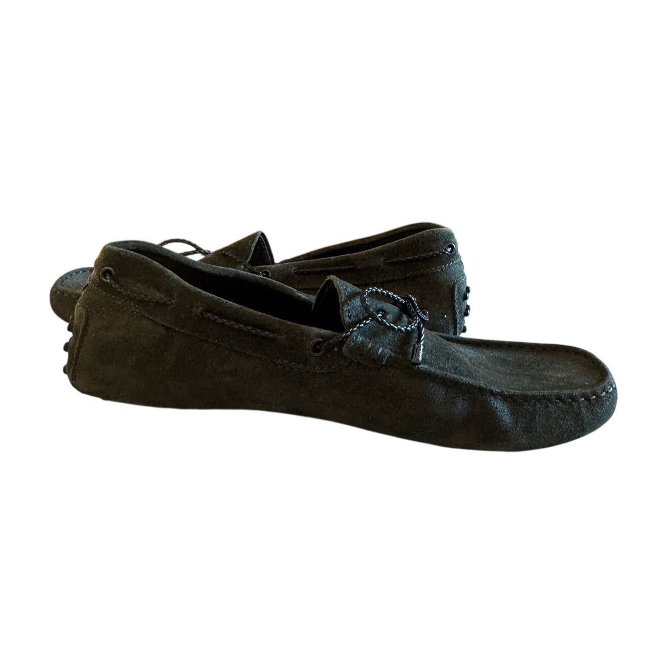 Tod's Tod's NWOT Men's Olive Green Nubuck Suede Bow Loafers Size US 9.5 / EU 42-43 - 2 Thumbnail