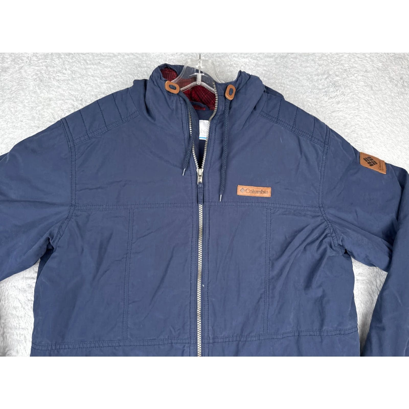 Vintage Columbia Jacket Mens Large Blue Hooded Insulated Cotton Parka Full Zip Pockets Size US L / EU 52-54 / 3 - 7 Thumbnail