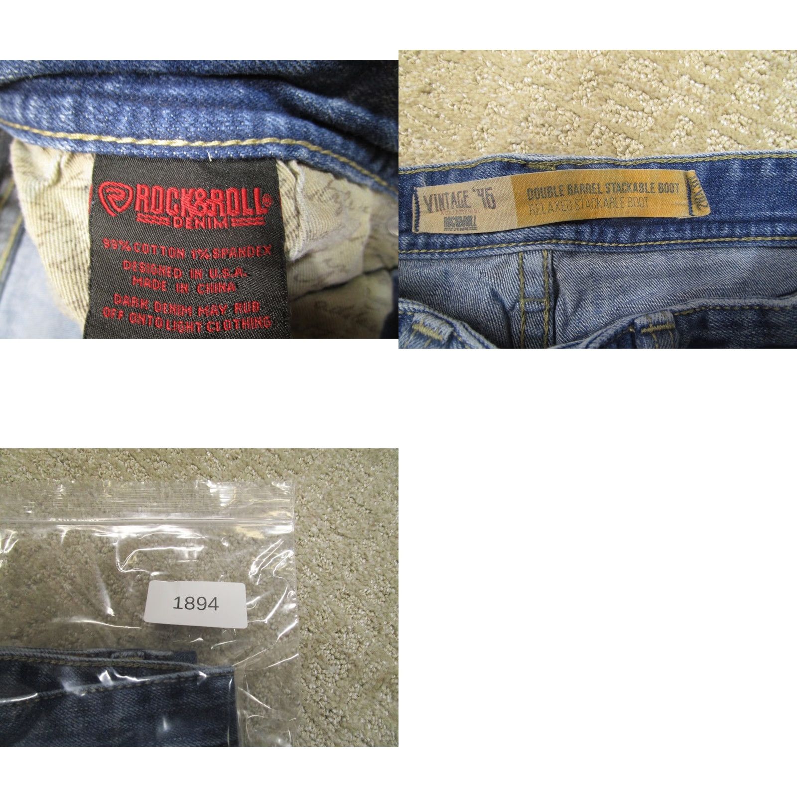 Doublet Rock & Roll Cowboy Jeans Men 28x30 Blue Bootcut Western Double Barrel Denim Distressed Logo 5-Pocket Rock & Roll Cowboy Mens Jeans Size US 28 / EU 44 - 8 Thumbnail