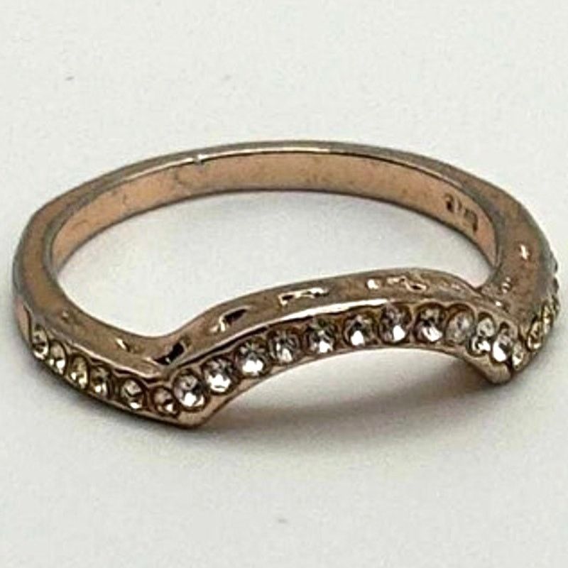 Other Rose Gold Crystal Wave Ring Size ONE SIZE - 2 Thumbnail