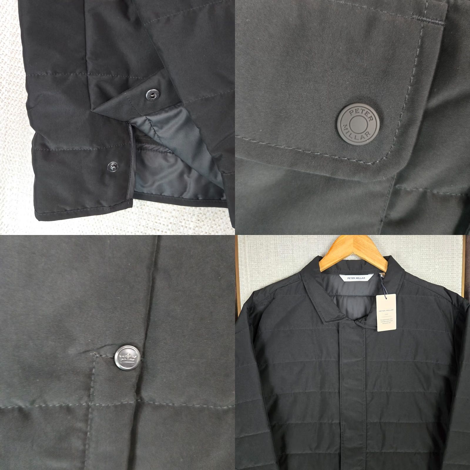 Peter Millar PETER MILLAR Full Zip Windproof Insulated Mens Large Field Jacket Black Size US L / EU 52-54 / 3 - 9 Thumbnail