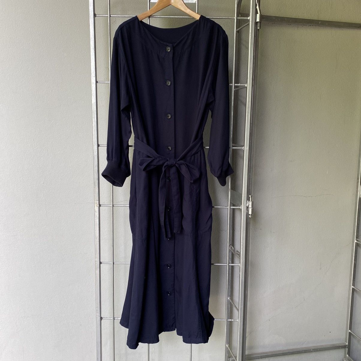 Zucca Zucca Dark Navy Belted Maxi Dress with Pockets Size M / US 6-8 / IT 42-44 - 9 Thumbnail