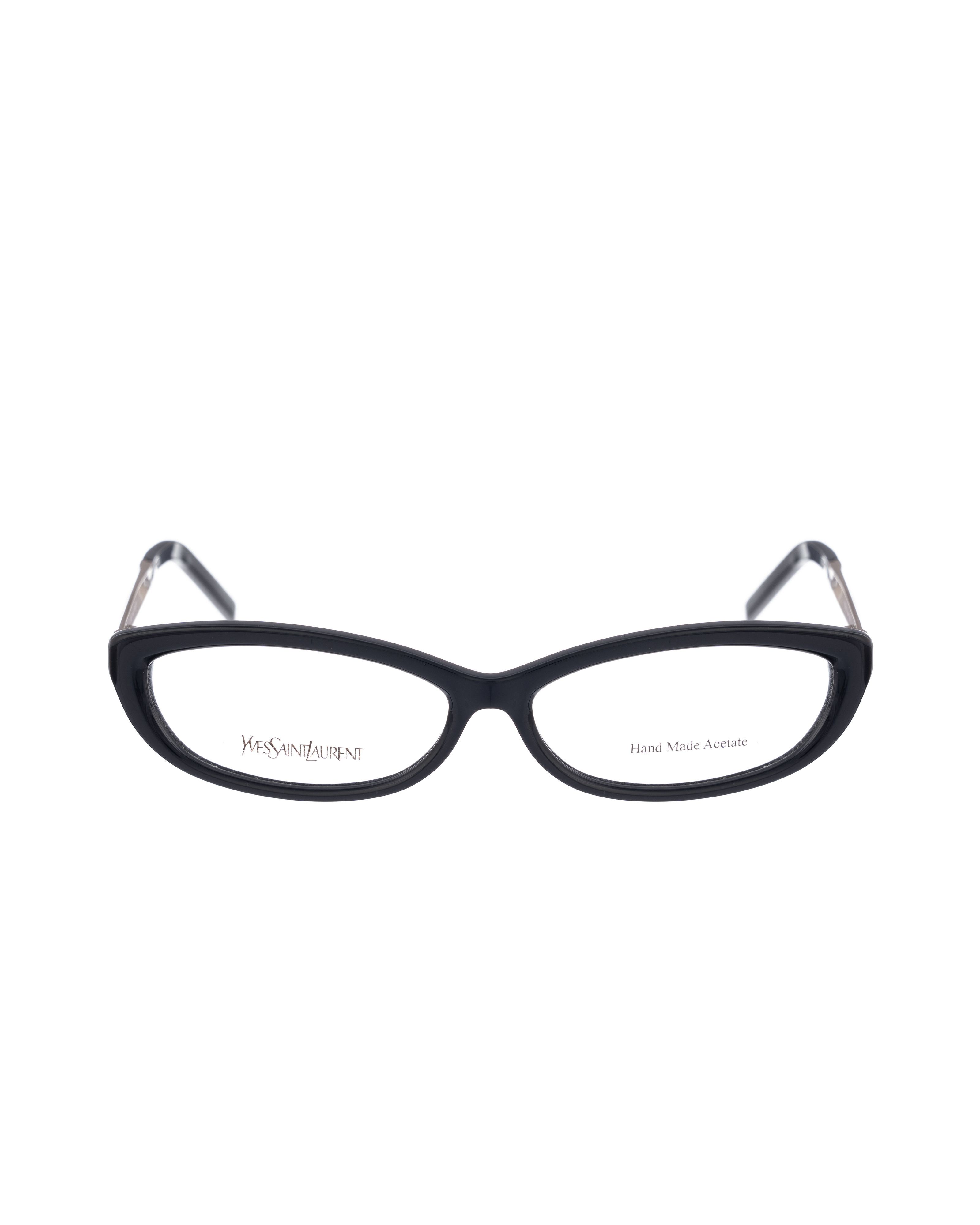 Saint Laurent Paris Yves Saint Laurent 00s Black Cat Eye Glasses Chrome Temples Size ONE SIZE - 2 Thumbnail