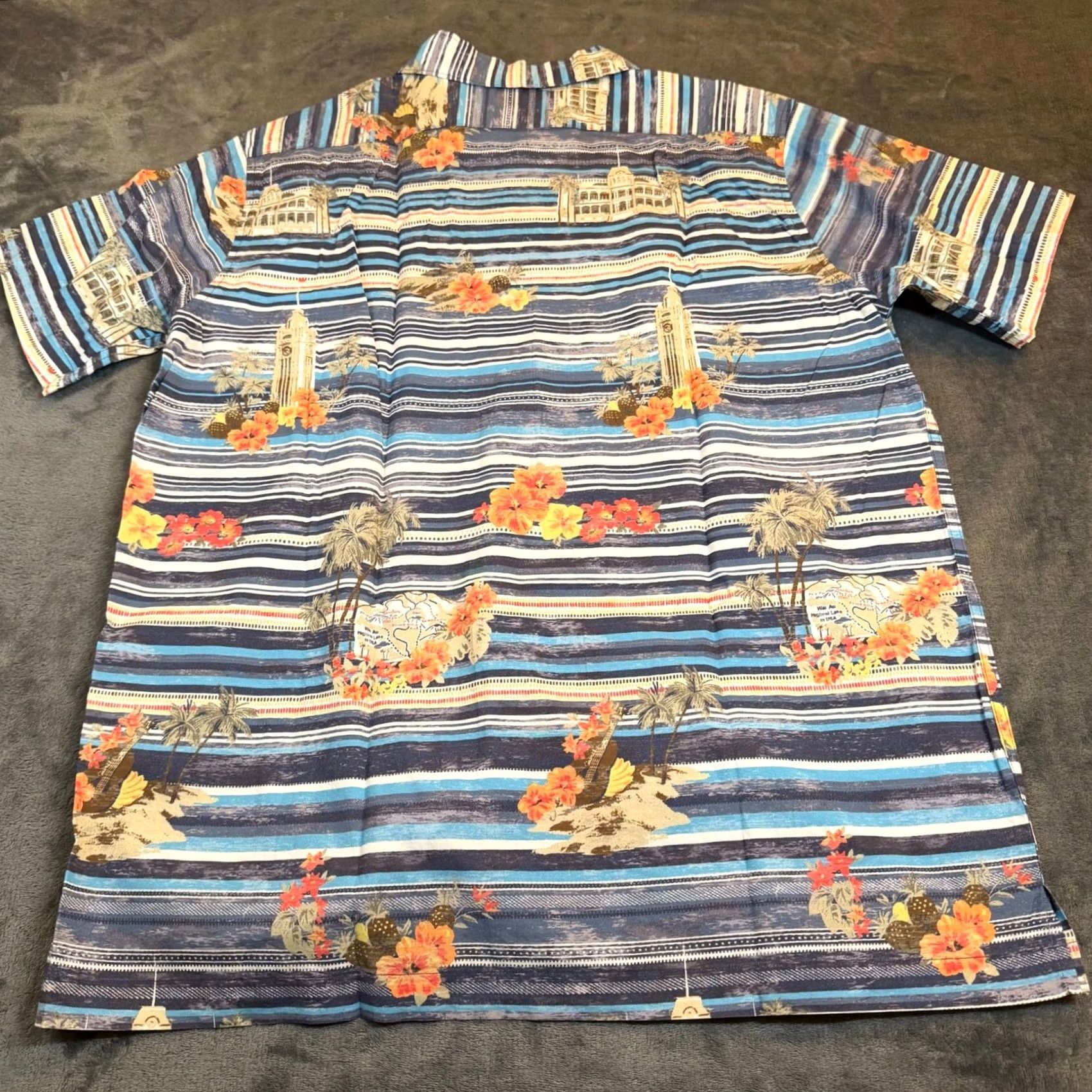 Cremieux Cremieux Martinique Collection Button Up Shirt Mens Medium Blue Multicolor Tropical Striped Hawaiian NWT Size US M / EU 48-50 / 2 - 5 Thumbnail
