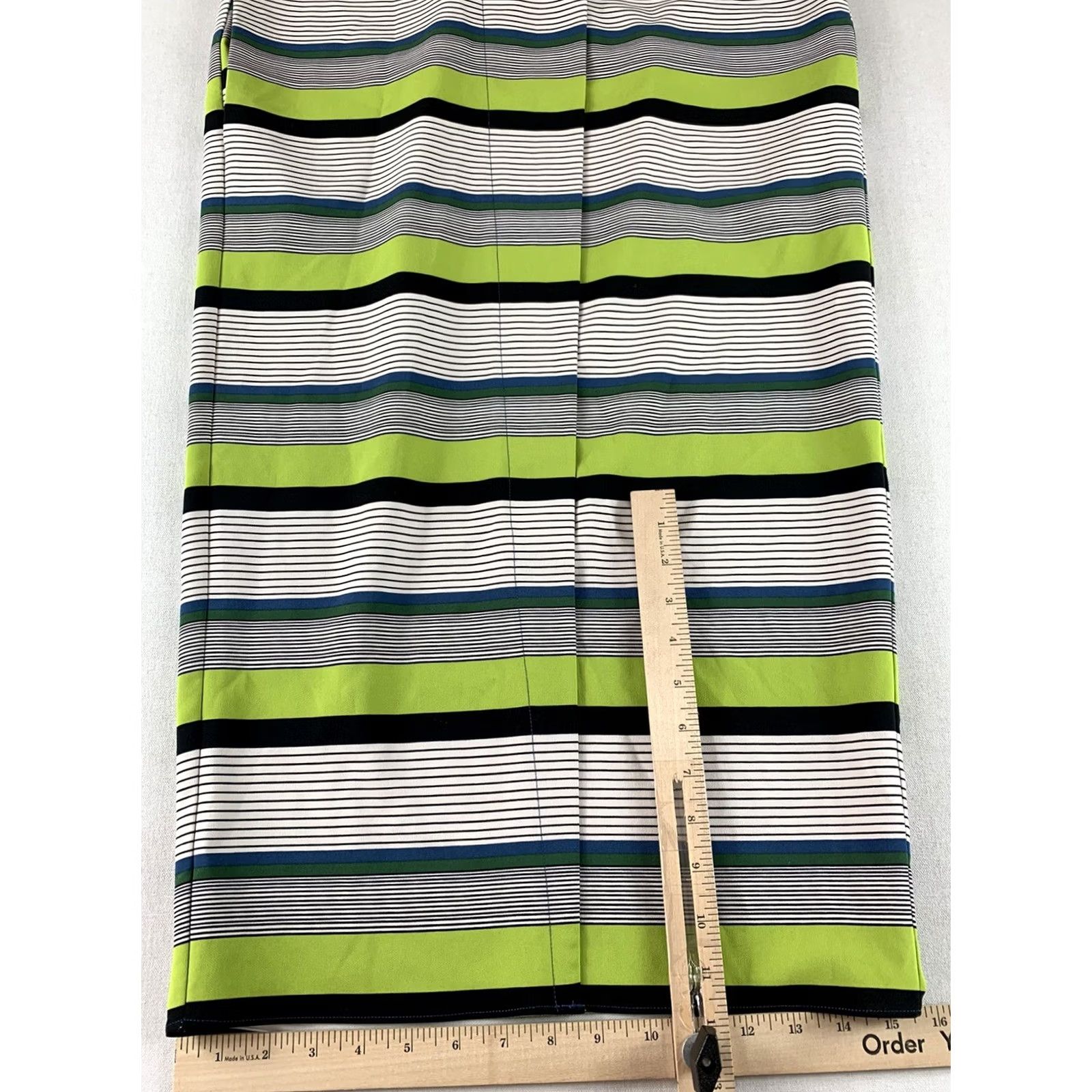 Vintage Rachel Roy Striped Sheath Dress - Medium LIME Green Size M / US 6-8 / IT 42-44 - 5 Thumbnail