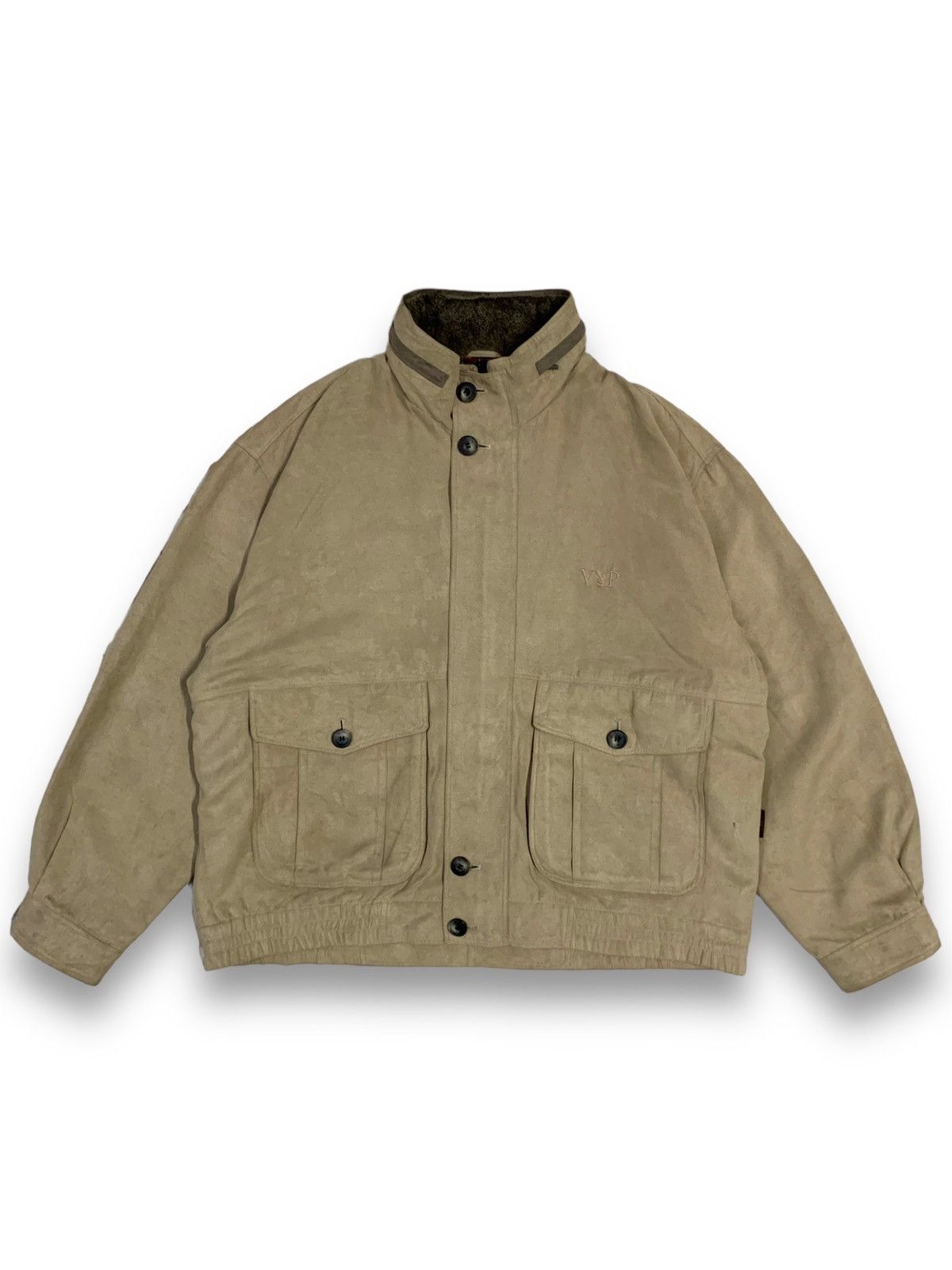 Vintage Playboy VIP Multi-pocket Checked Lined Bomber Jacket