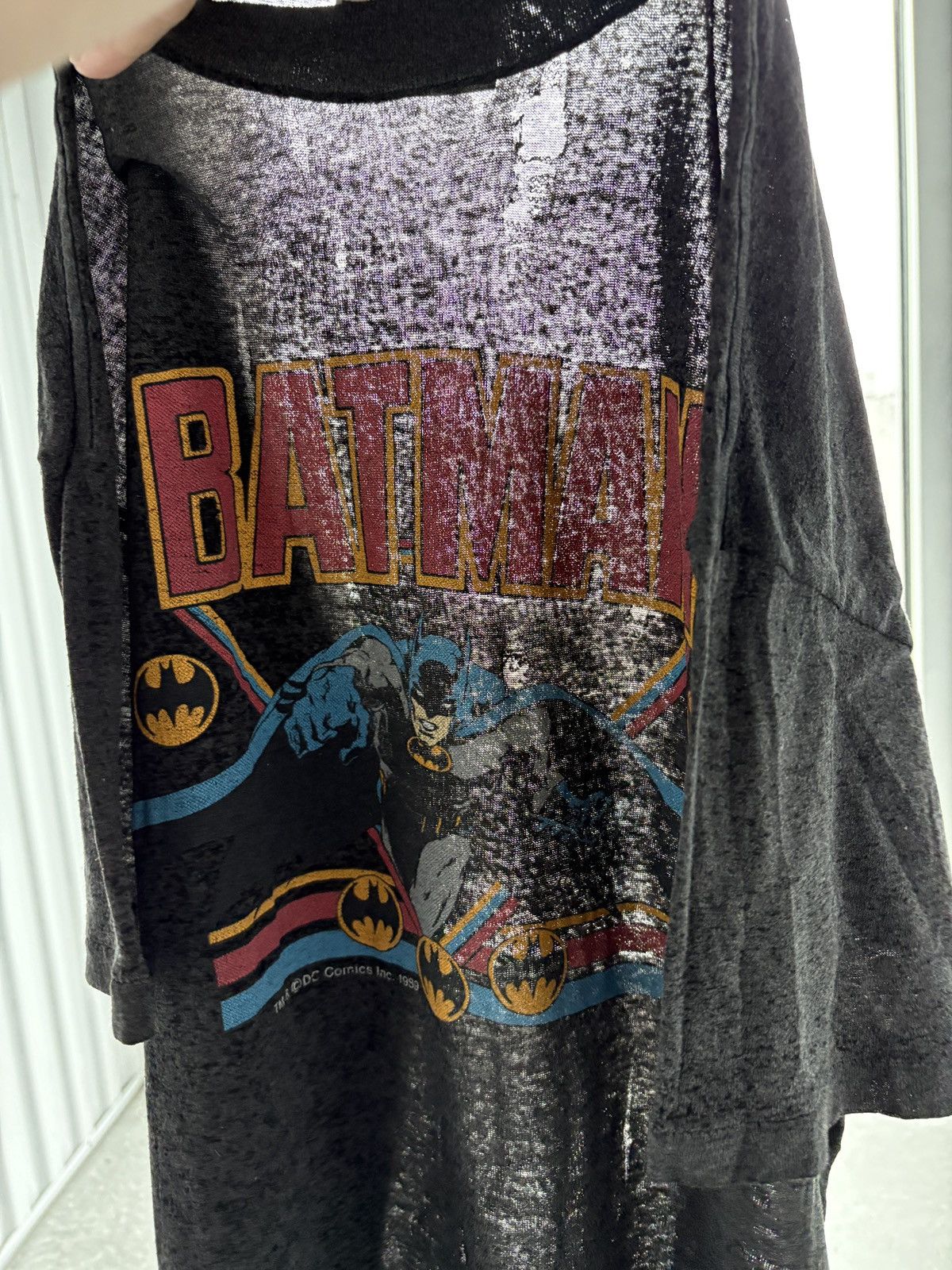 Vintage Vintage 80s Batman Graphic Tee Paper Thin Thrashed Size US L / EU 52-54 / 3 - 10 Thumbnail
