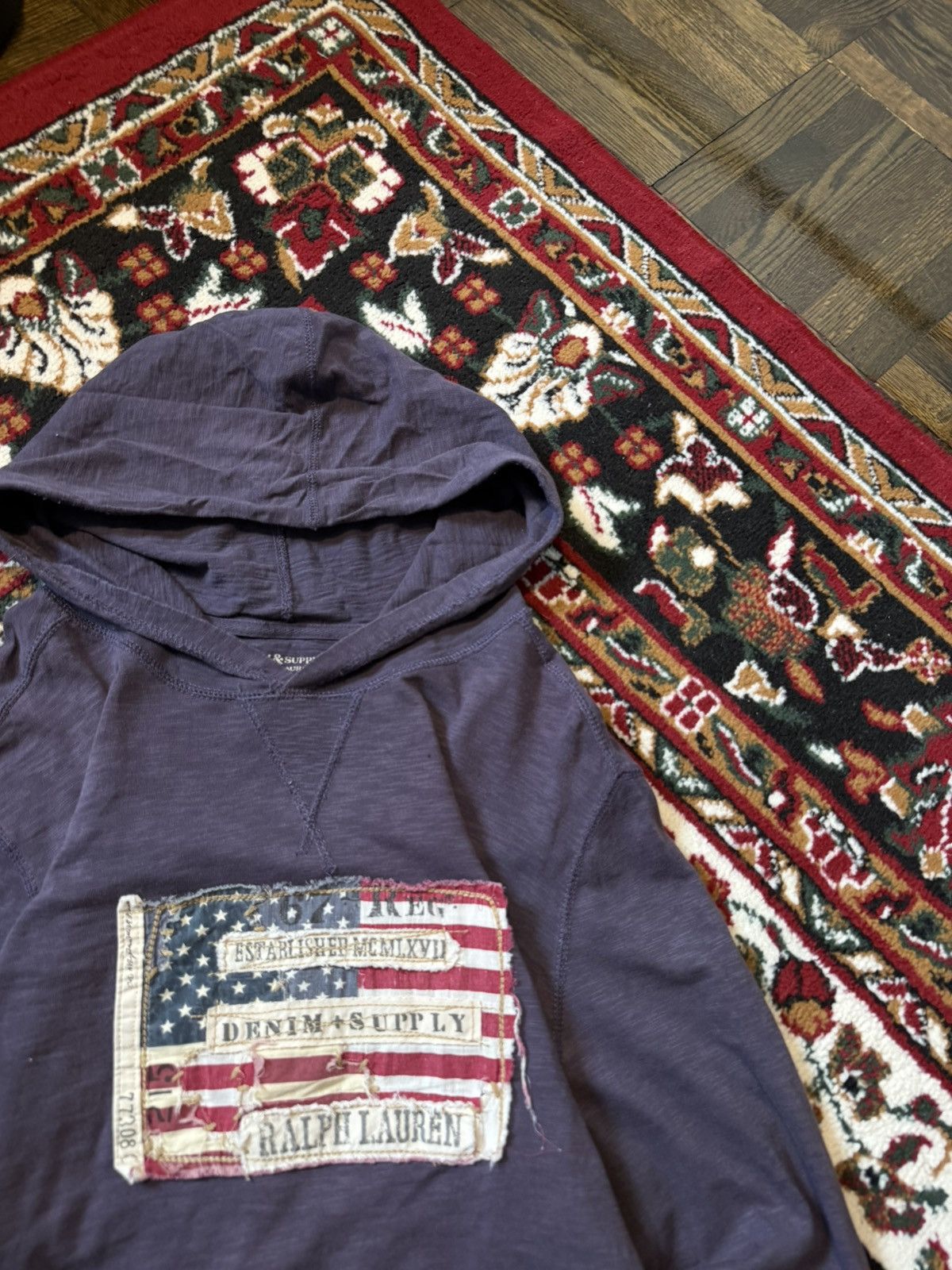 Polo Ralph Lauren Polo Ralph Lauren Denim & Supply Americana Flag Purple Hoodi Size US L / EU 52-54 / 3 - 7 Thumbnail