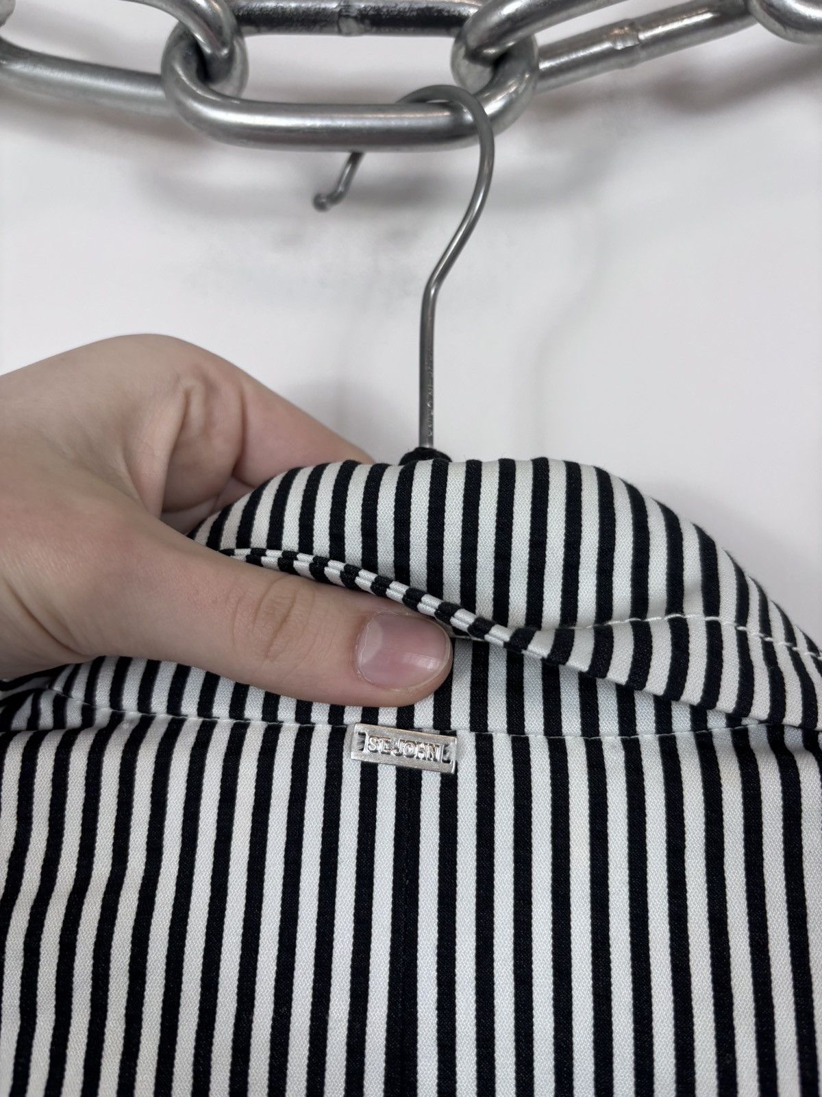 St. John St. John Women’s White/Black Striped Blazer Jacket Size S / US 4 / IT 40 - 22 Thumbnail