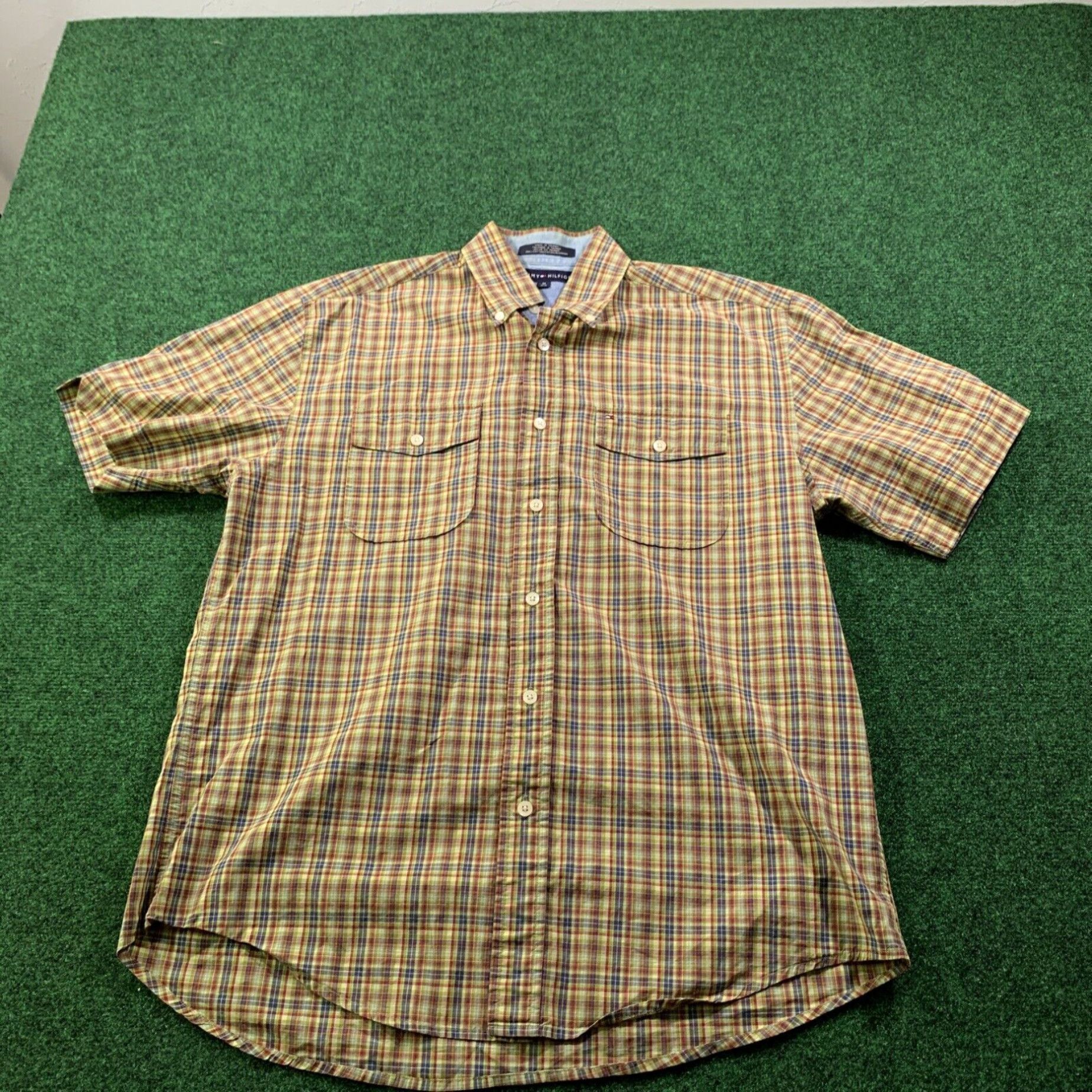 Tommy Hilfiger Tommy Hilfiger Shirt Mens Medium Multicolor Button Up Short Sleeve Plaid Preppy Size US M / EU 48-50 / 2 - 1 Thumbnail