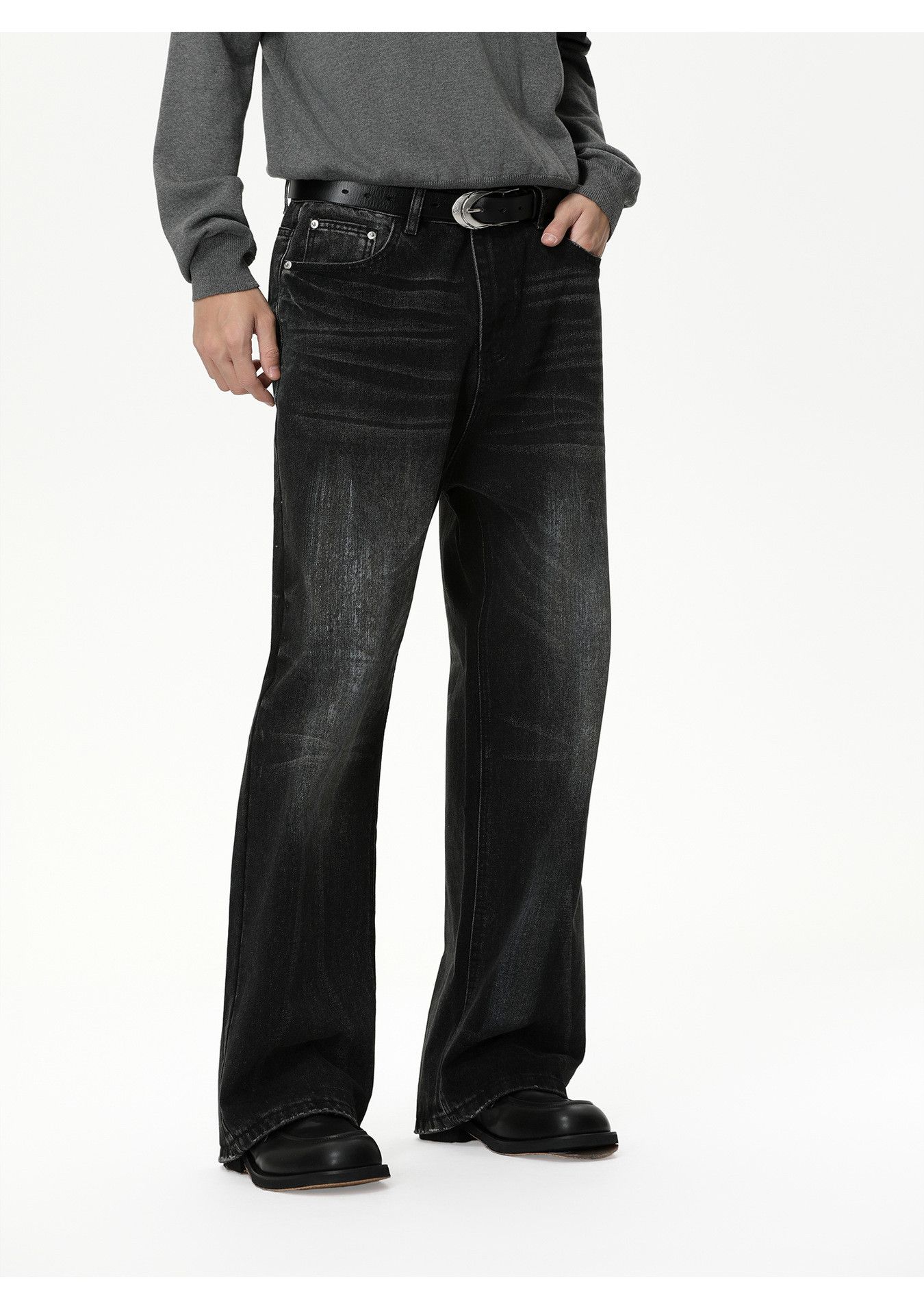 Vintage Men's American street whiskered straight loose washed jeans Size US 32 / EU 48 - 2 Thumbnail