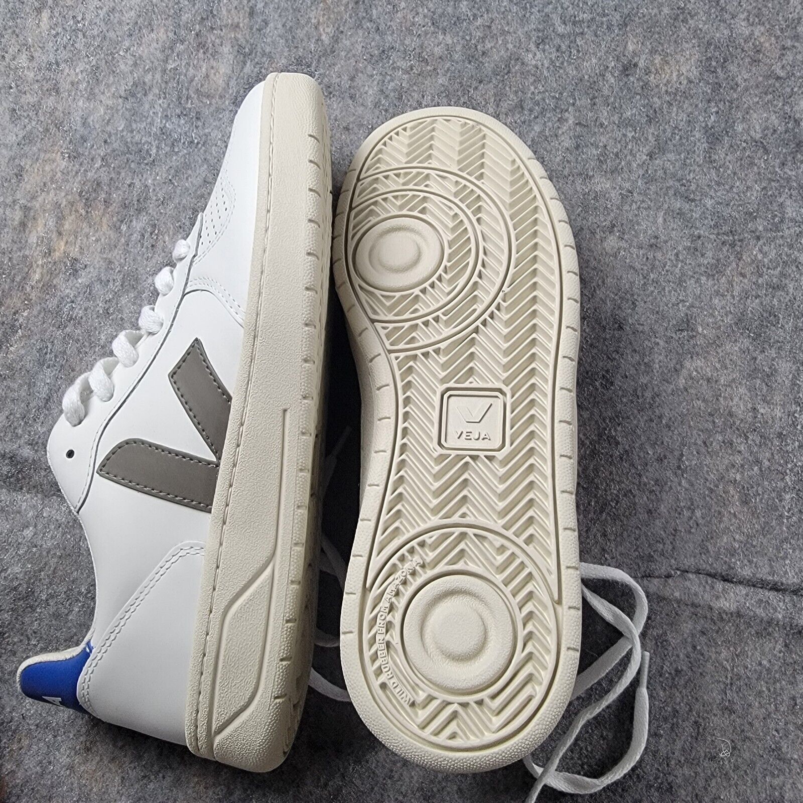 Veja Veja Leather Extra White Kaki Indigo Sneakers VX022283B Size US 8 / EU 41 - 4 Thumbnail