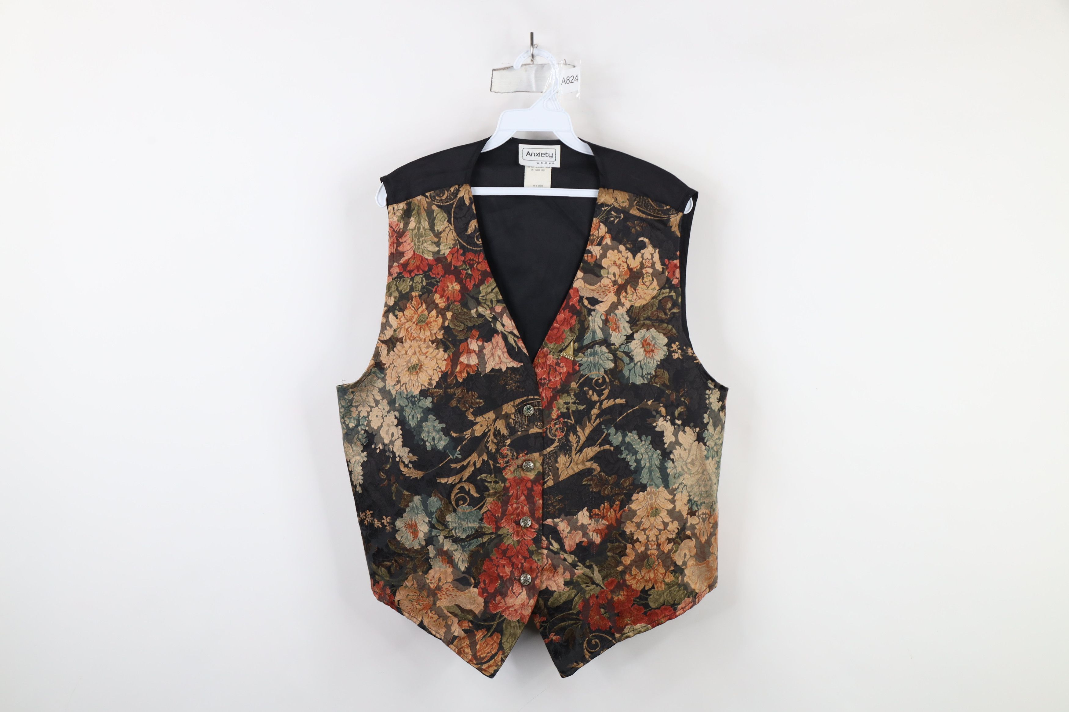 Vintage Vintage 90s Streetwear Floral Tapestry Vest Jacket USA Size XL / US 12-14 / IT 48-50 - 1 Thumbnail