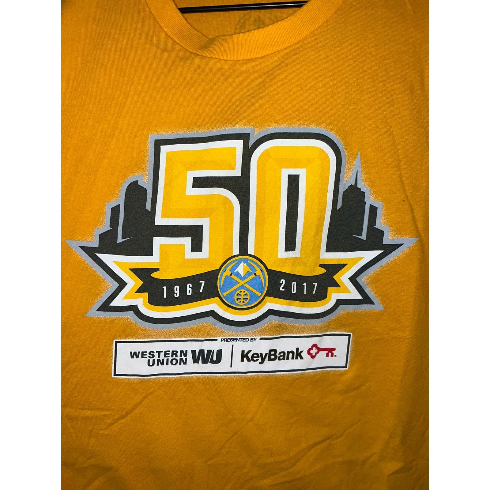 NBA NBA Denver Nuggets Schedule Shirt Tee Basketball Yellow XL Size US XL / EU 56 / 4 - 2 Thumbnail
