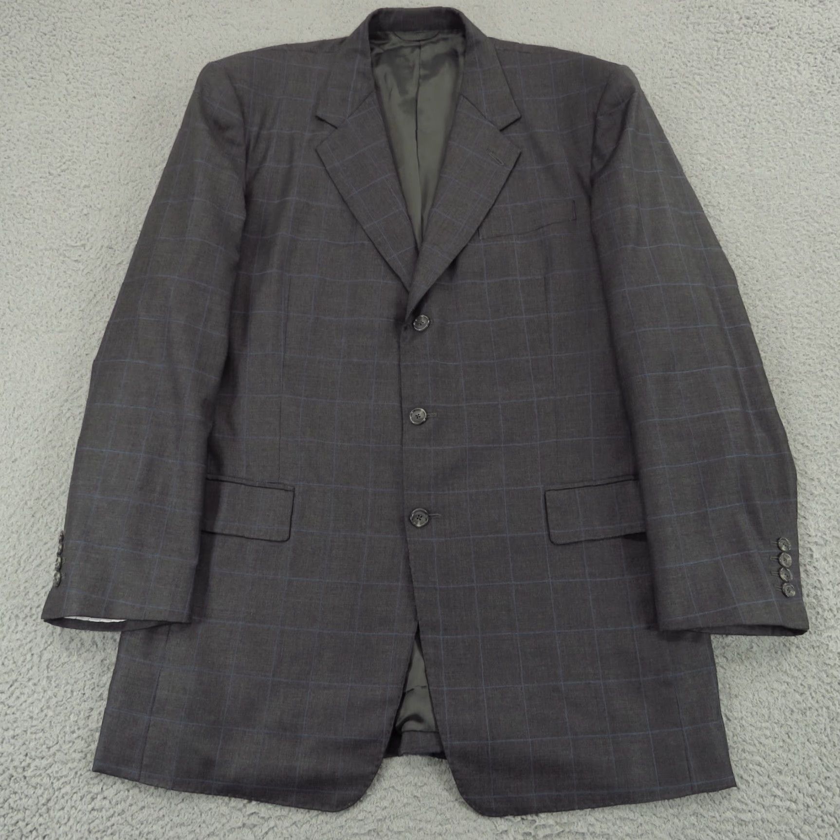 Loro Piana Loro Piana Suit 48L Super 120s 3/2 Roll Windowpane Pleated Cuffed 38x34 Trouser Size 48R - 3 Thumbnail