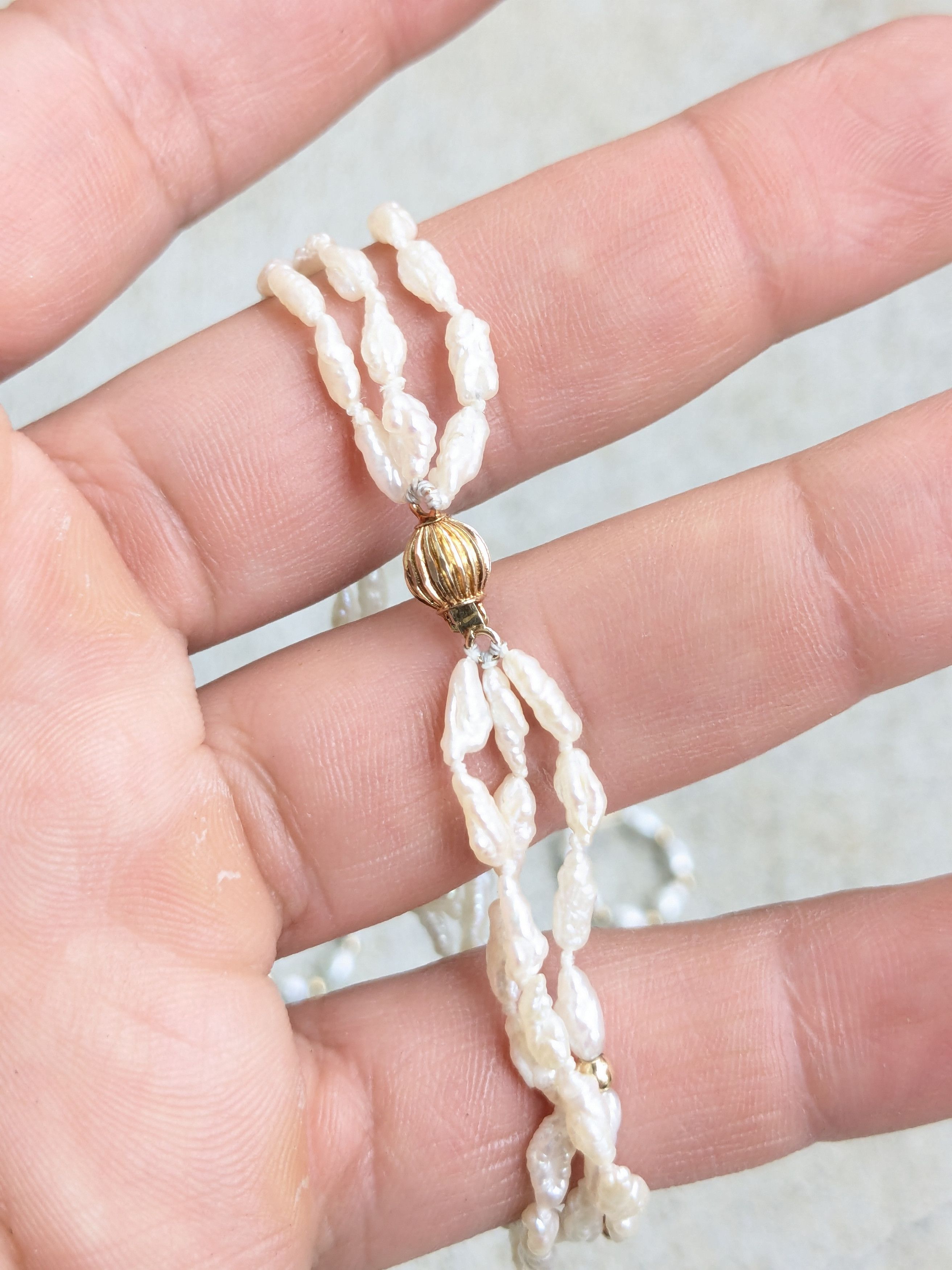 Jewelry × Vintage Gold Baroque Pearl Bracelet 14k 7.75" Size ONE SIZE - 11 Thumbnail