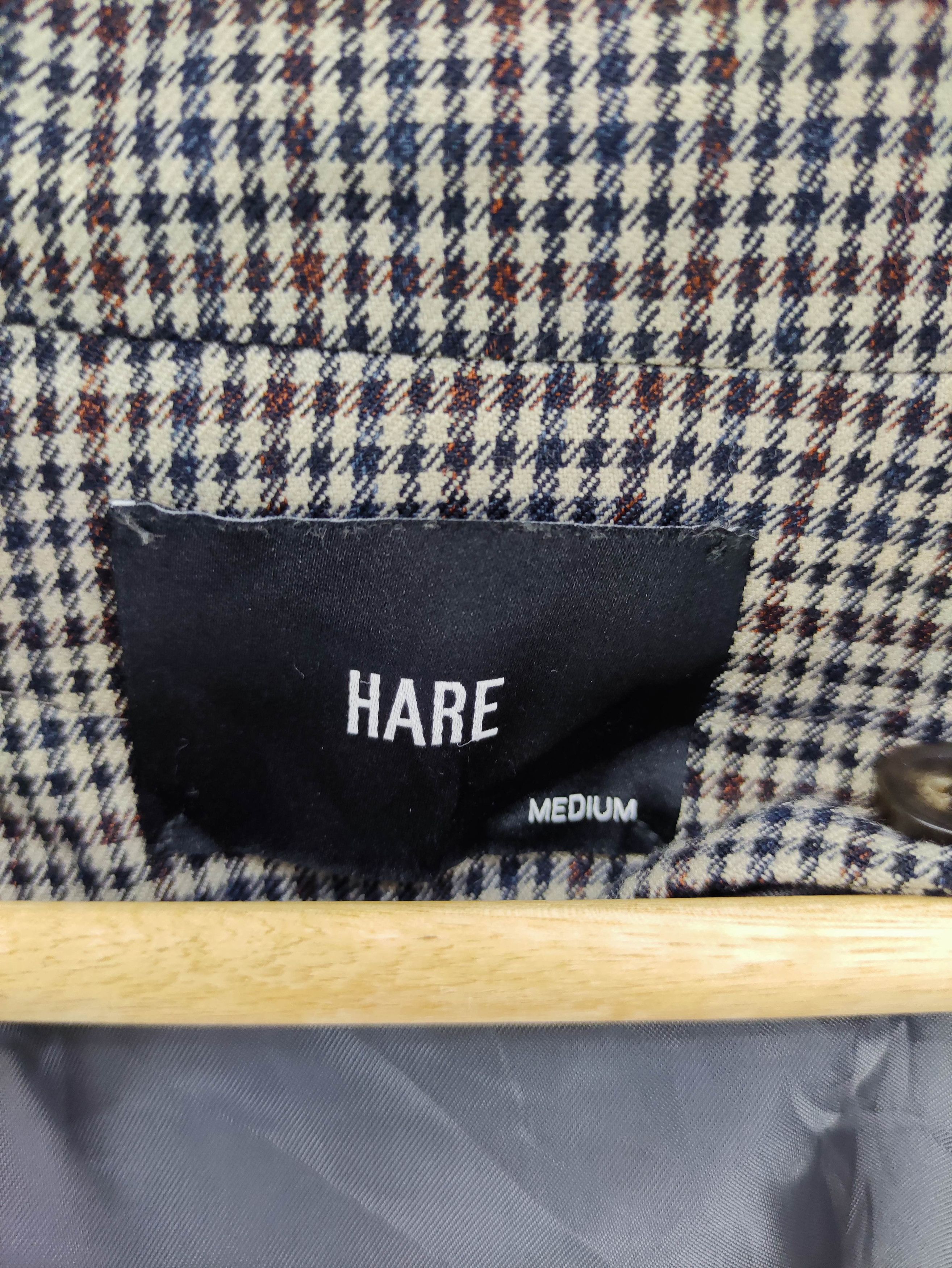 HARE Vintage Hare Houndstooth Long Coat Jacket Size US L / EU 52-54 / 3 - 2 Thumbnail