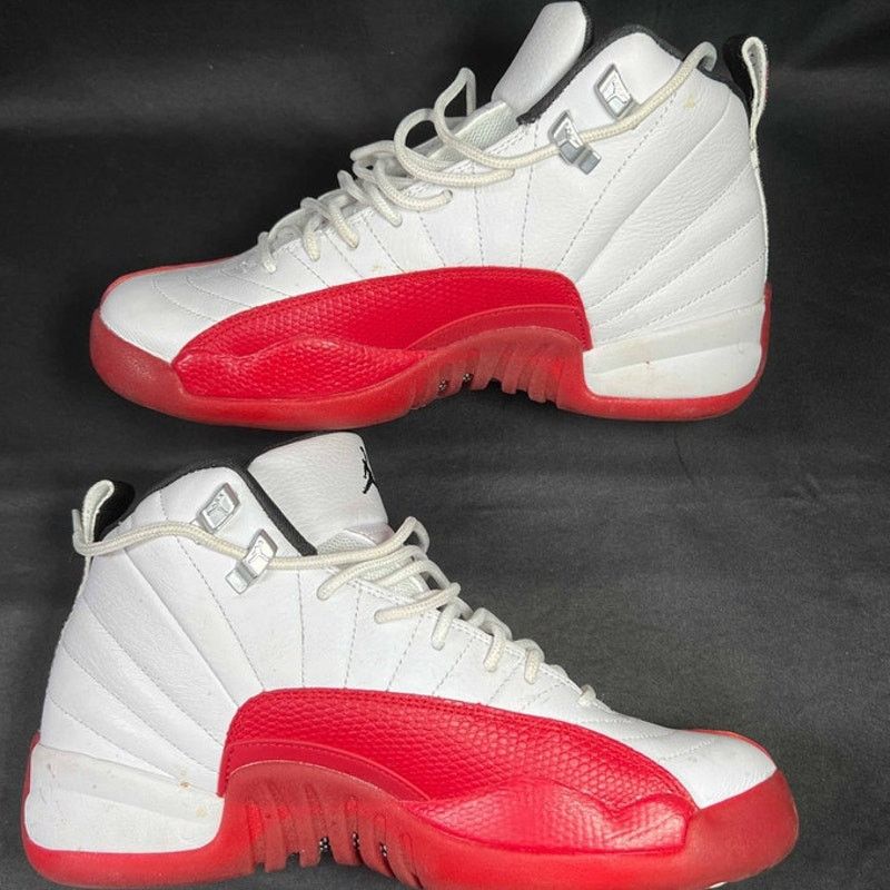 Jordan Brand × Nike Size 6.5 Nike Air Jordan 12 Retro GS Cherry 2023 Men's Shoes Size US 6.5 / EU 39-40 - 3 Thumbnail