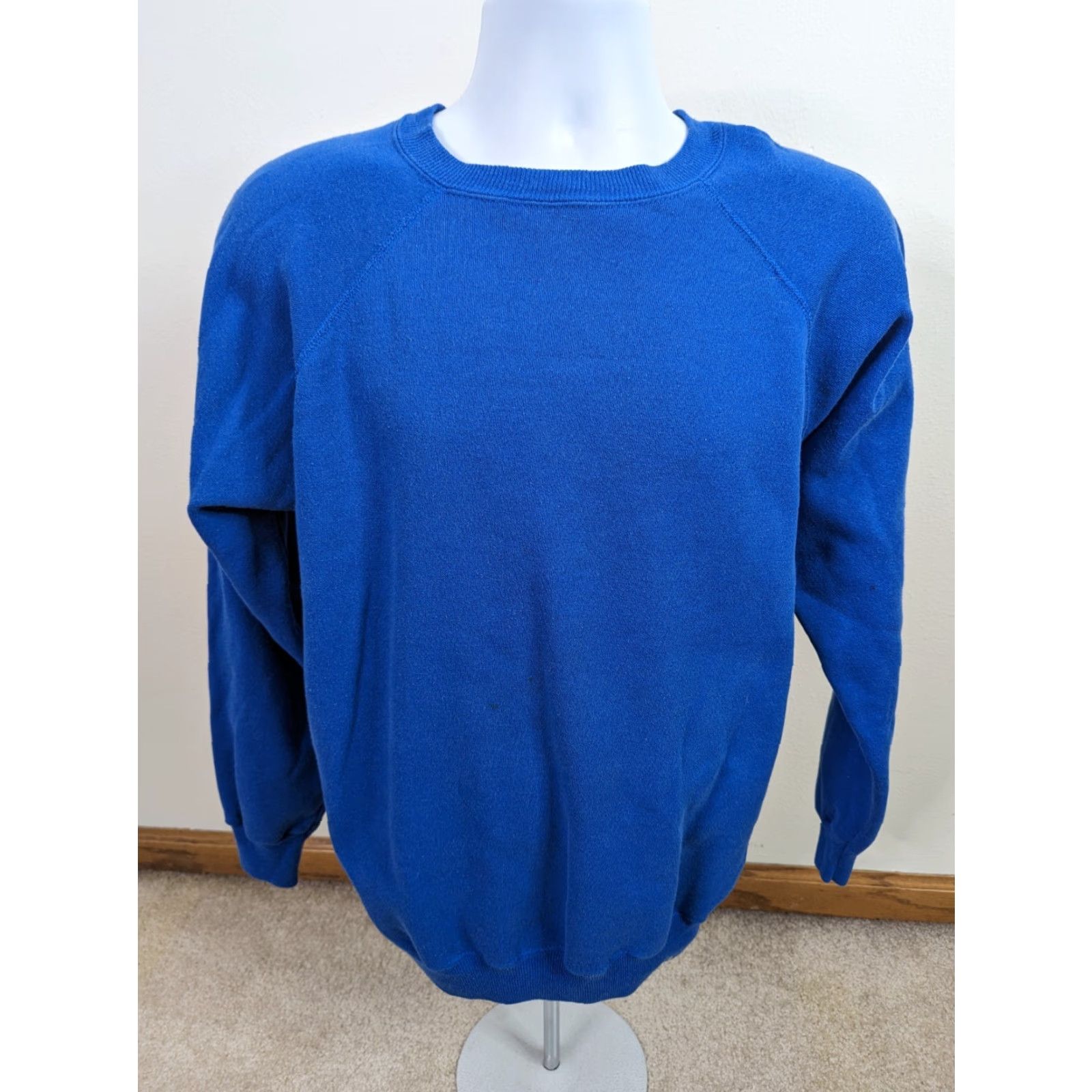 Vintage VINTAGE Blue Raglan Sweatshirt USA Made Men's XL Blank Sweatshirt Size US XL / EU 56 / 4 - 2 Thumbnail