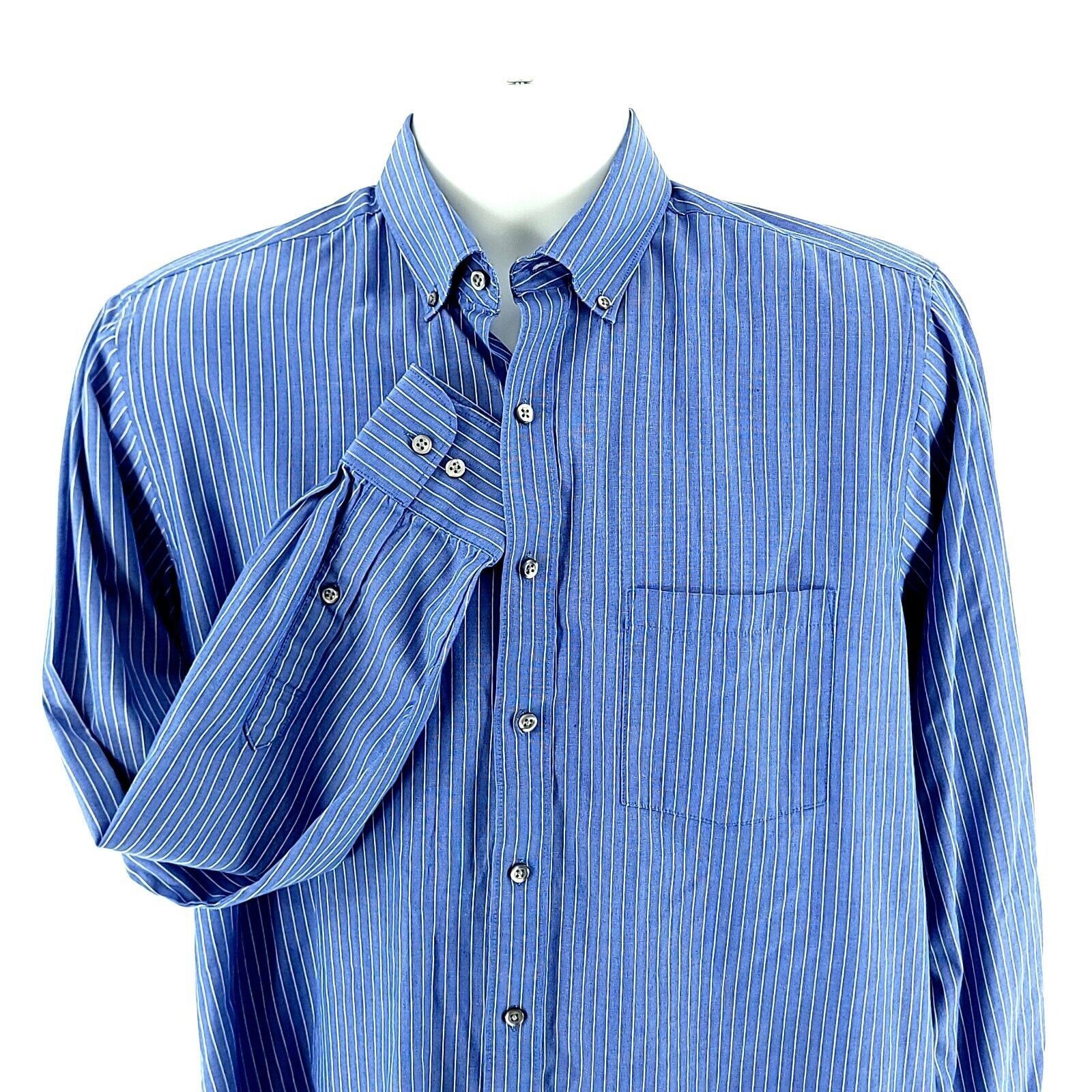 Van Heusen Van Heusen Originals Regular Fit 15-15.5 34/35 Blue Striped Size US S / EU 44-46 / 1 - 1 Thumbnail