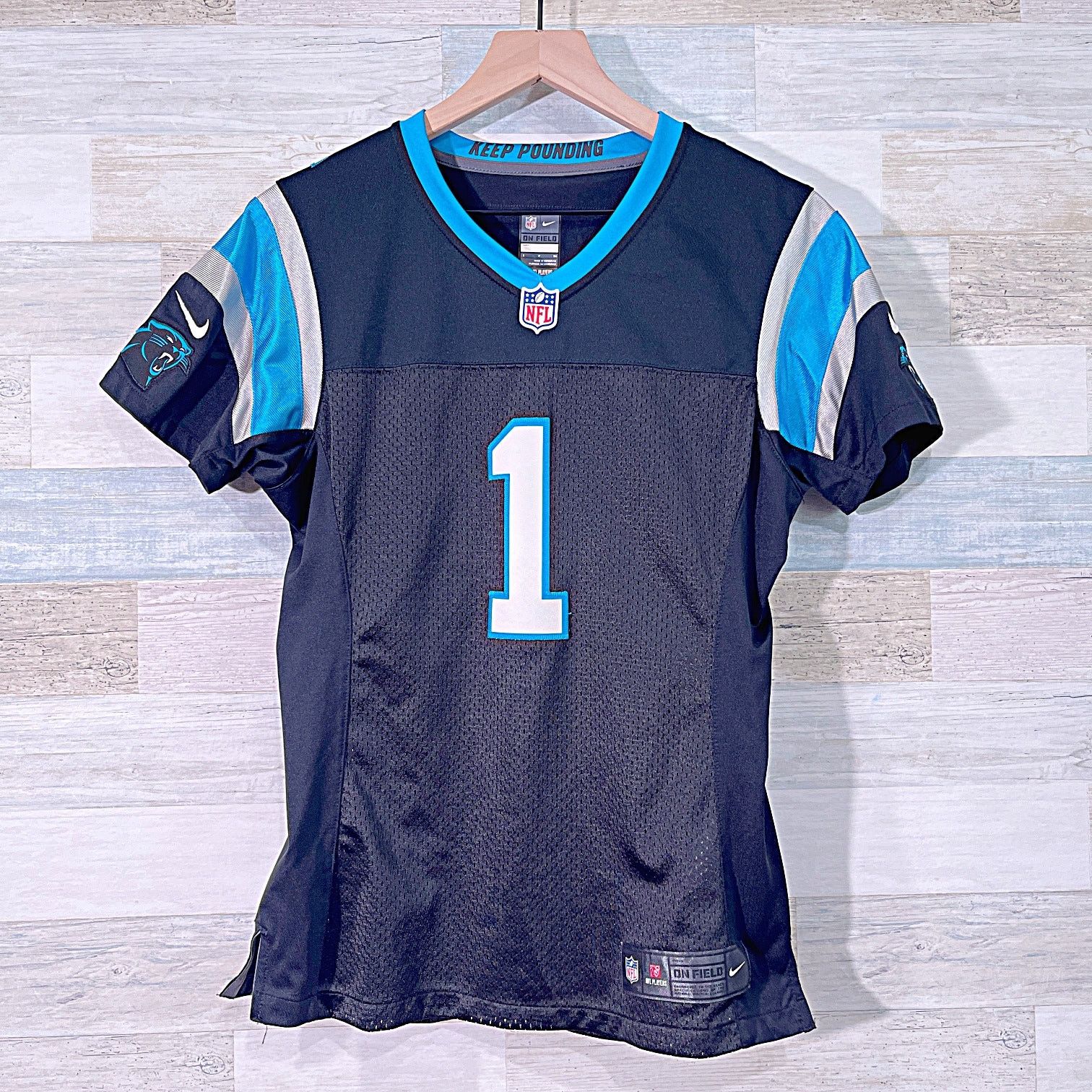 NFL CAM NEWTON Carolina Panthers Stitched Jersey Womens Small Size S / US 4 / IT 40 - 1 Thumbnail