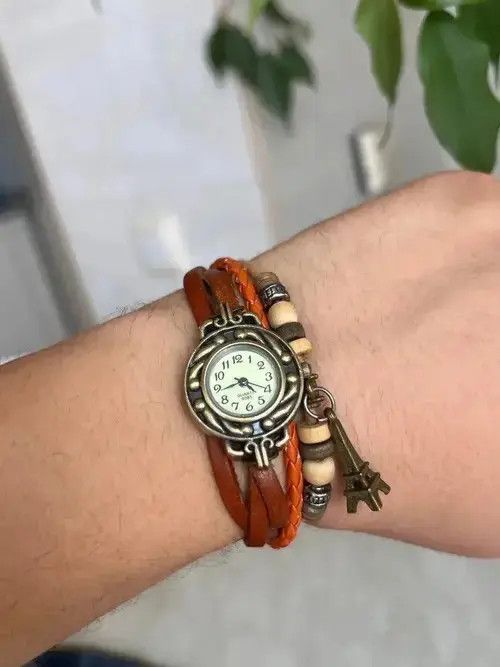 Jewelry Vintage Japanese style futuristic Watch Brown amulet 🗼 Size ONE SIZE - 3 Thumbnail